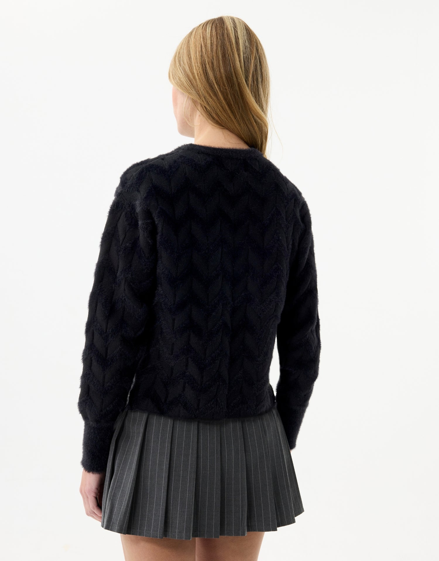 Pull texturé motif chevrons