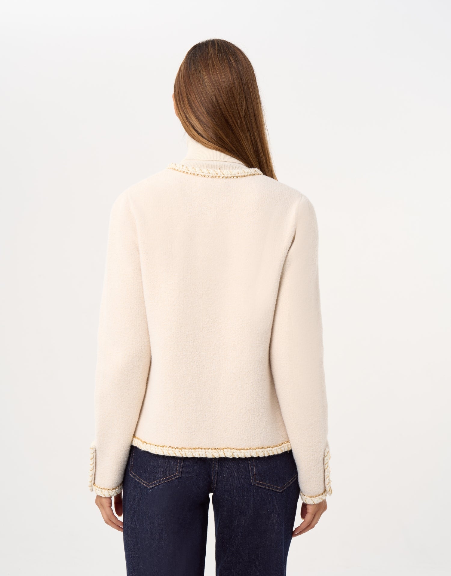 Cardigan chic à détails dorés