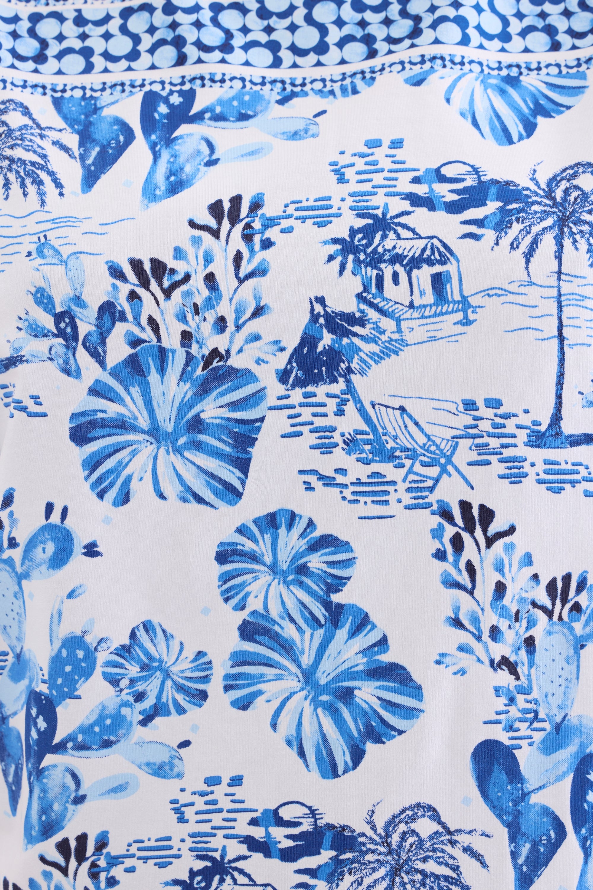 T-shirt imprimé tropical bleu