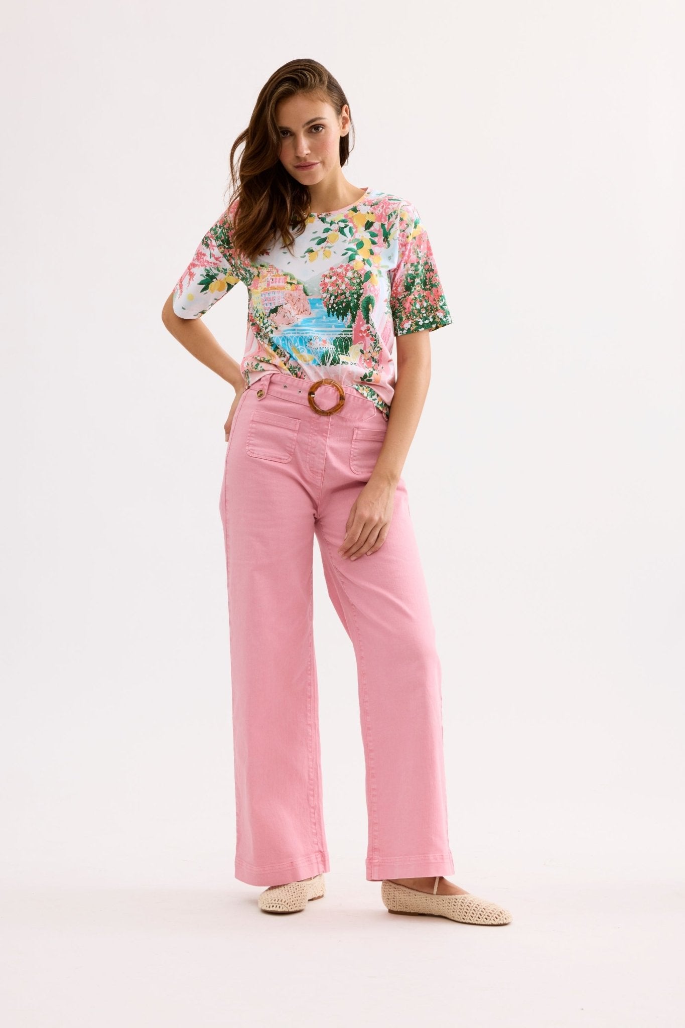 T-shirt imprimé paysage pastel