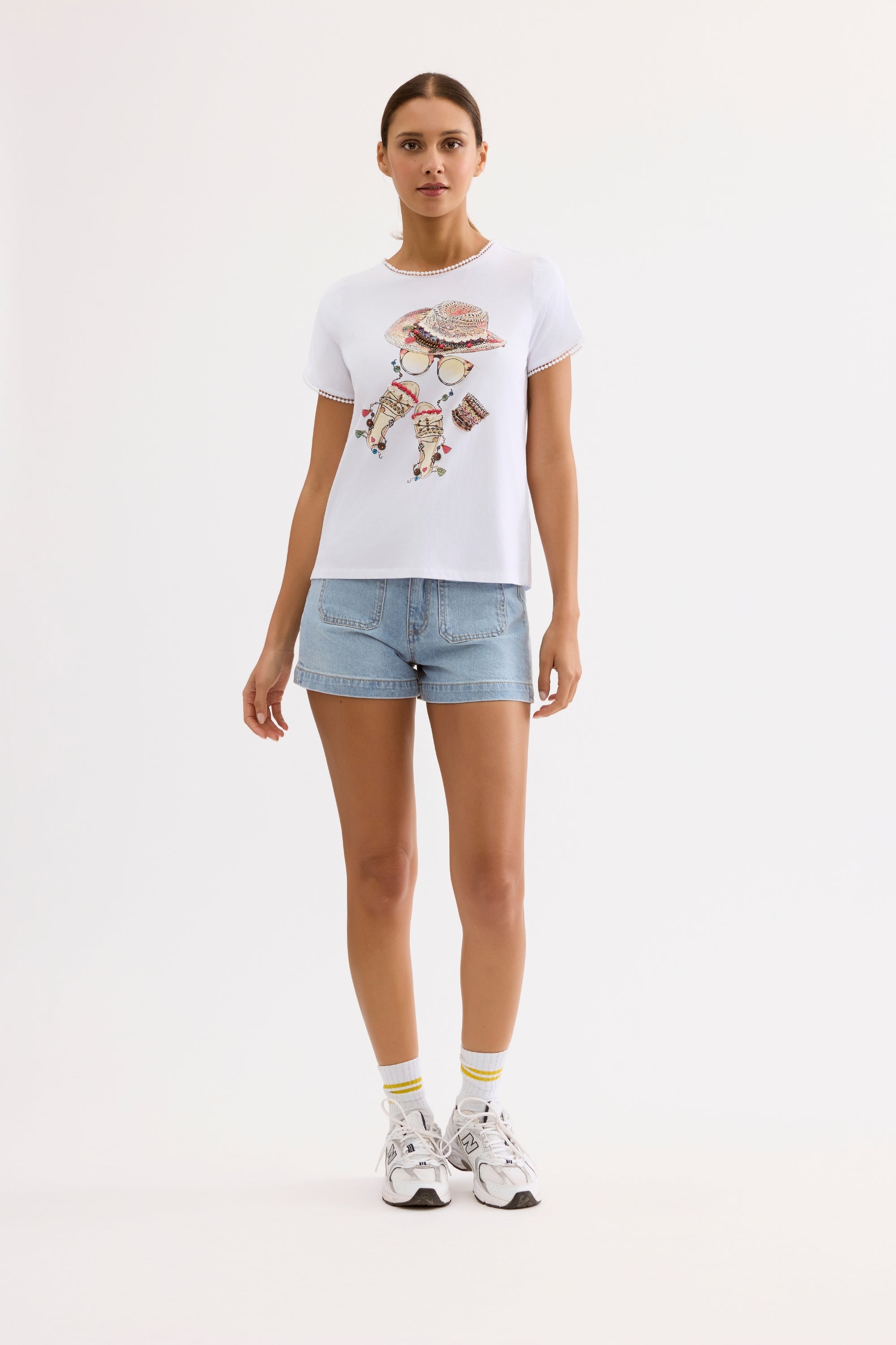 T-shirt imprimé accessoires d’été