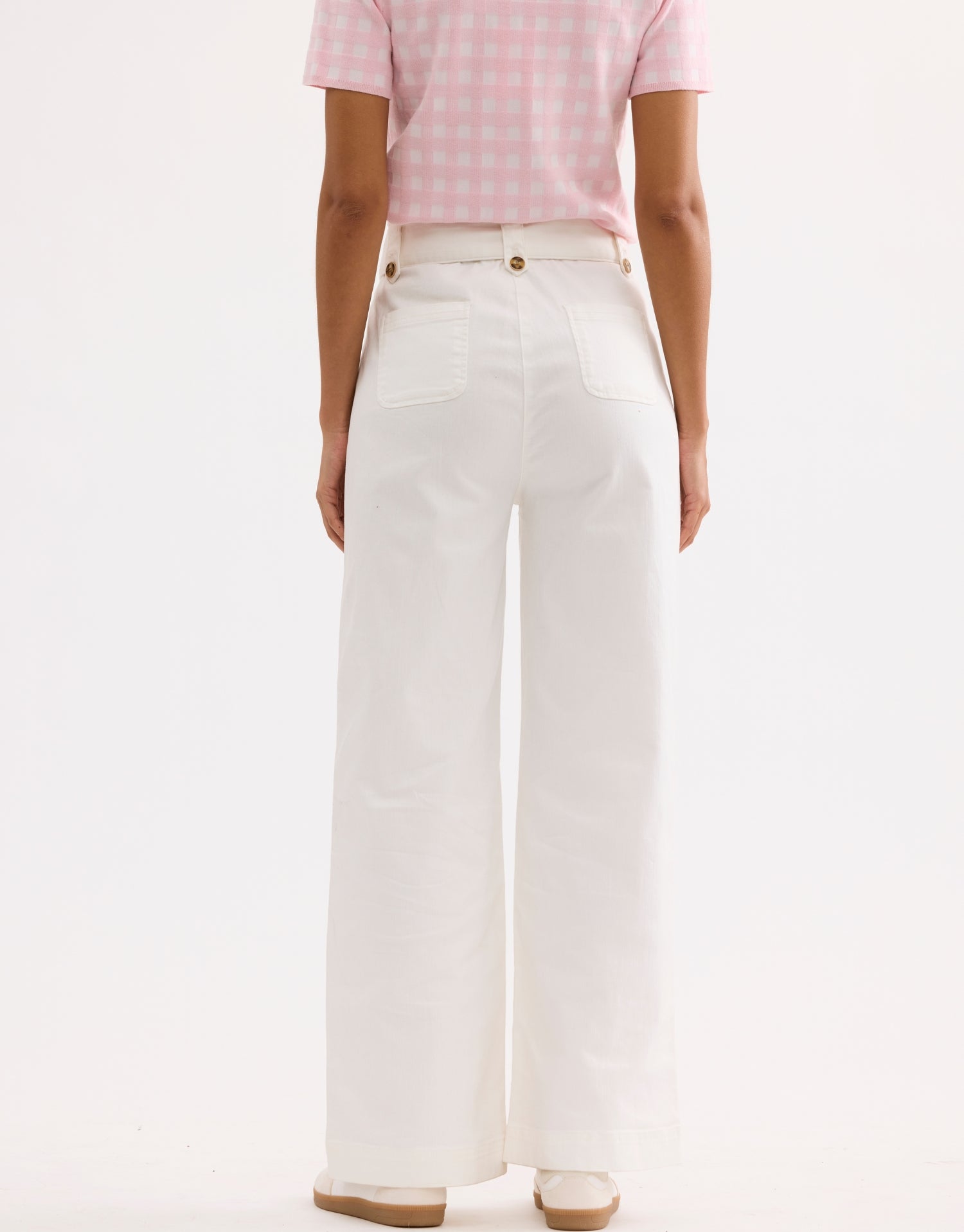 Jean large taille haute blanc