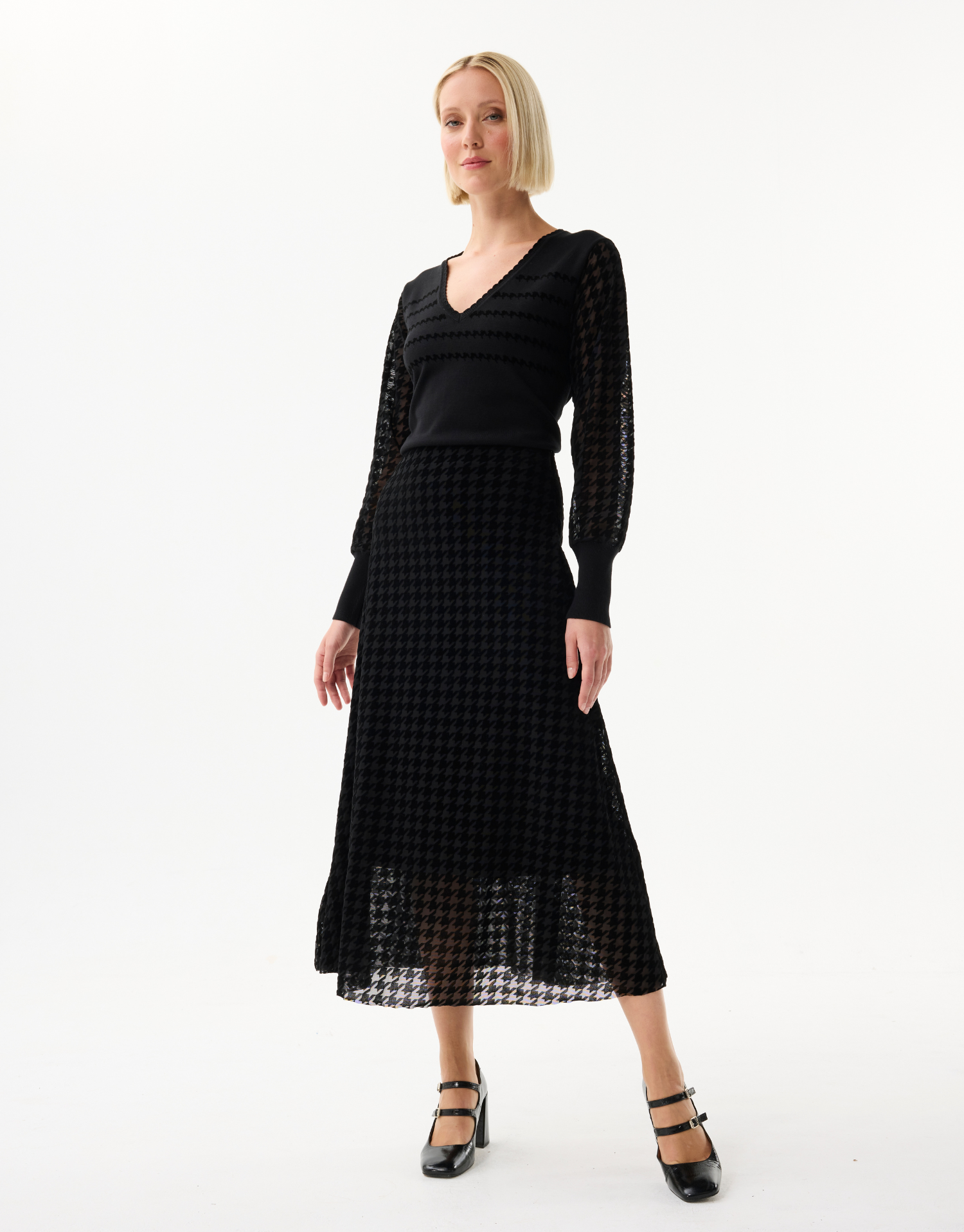Jupe en jacquard écru
