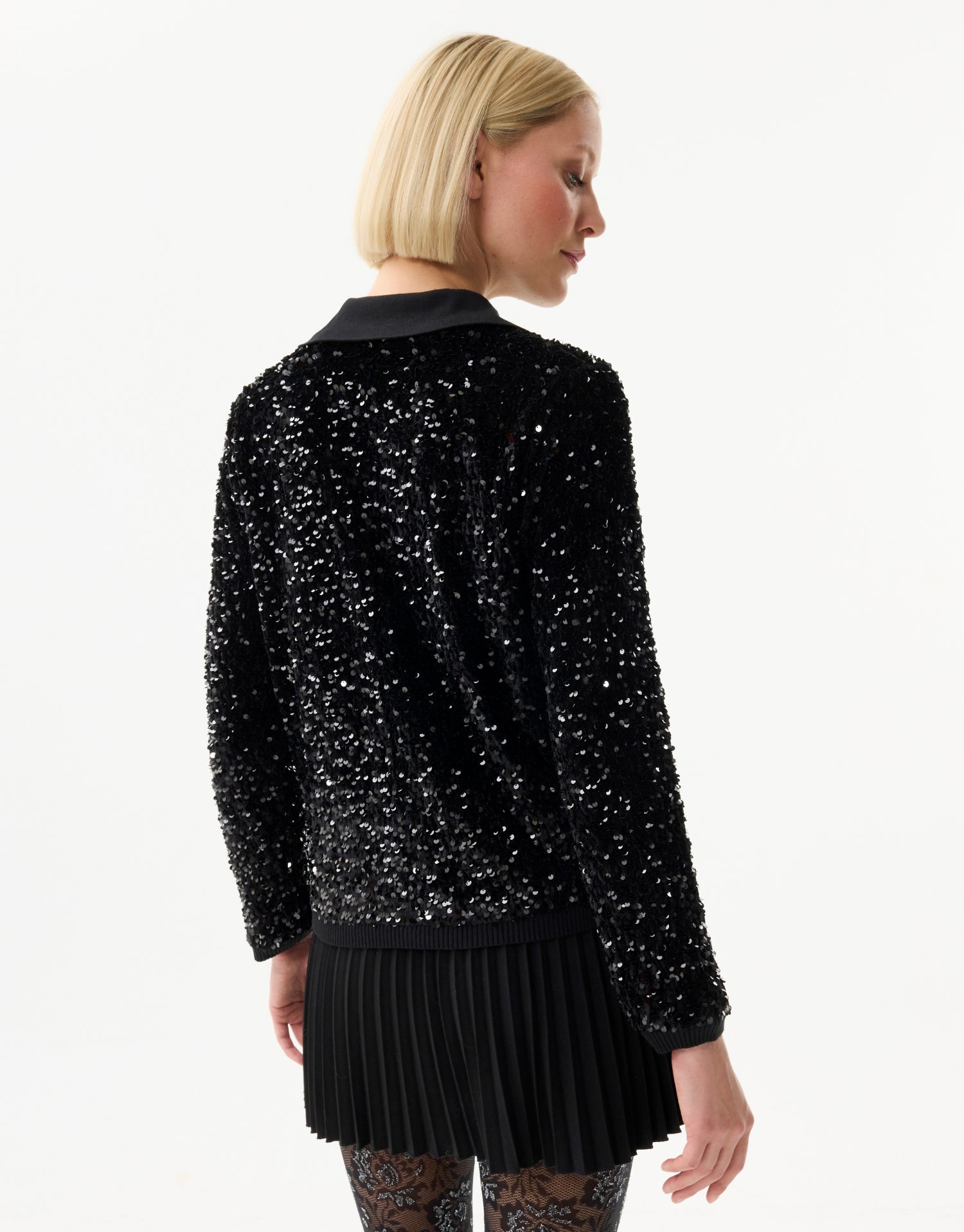 Cardigan noir à sequins