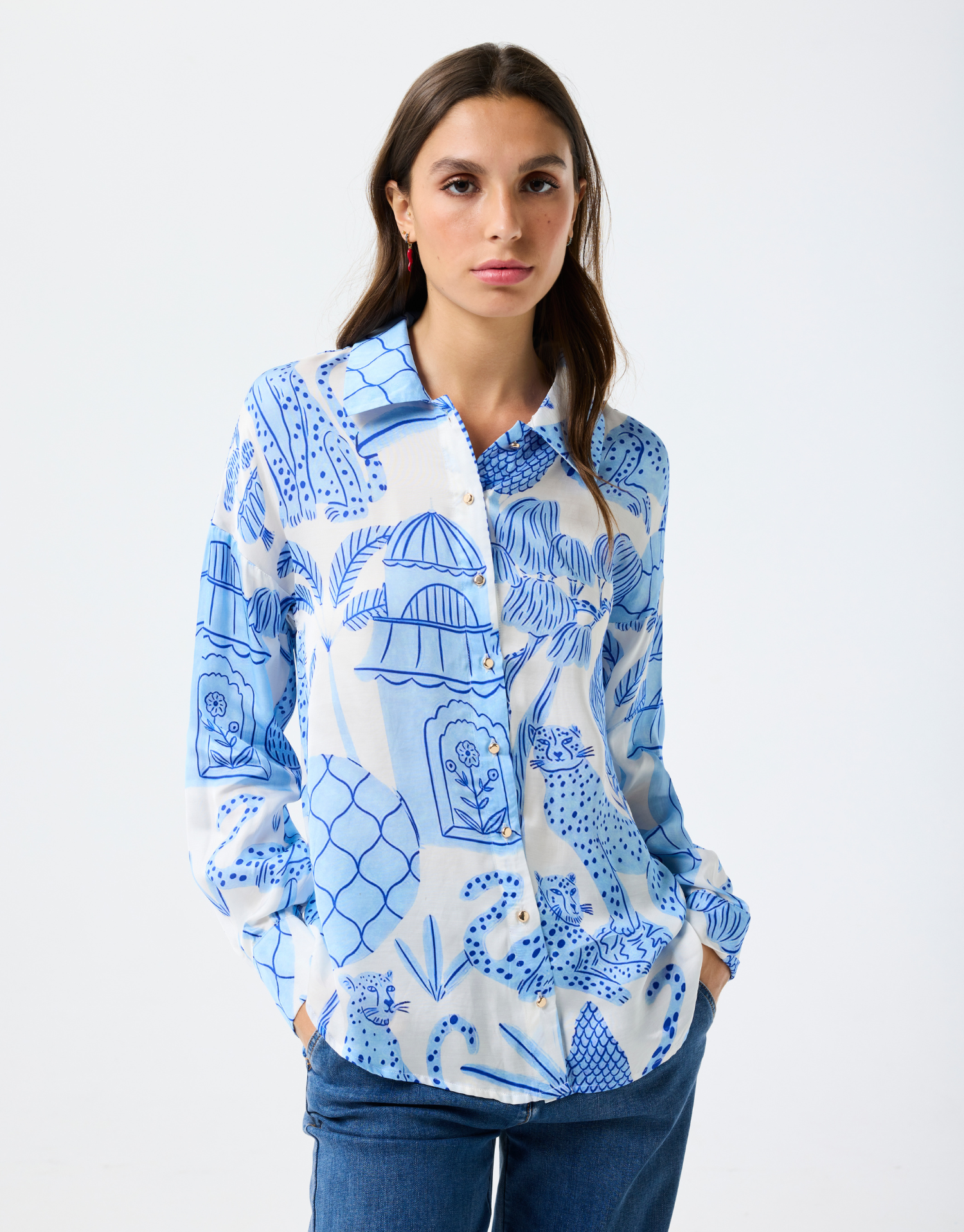 Chemise Cheetah imprimé exotique