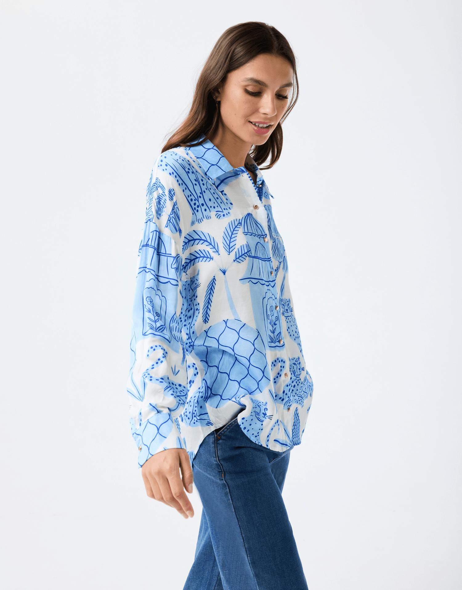 Chemise Cheetah imprimé exotique