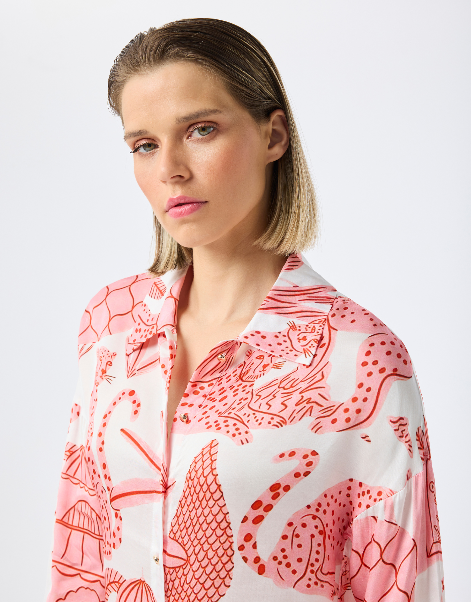 Chemise Cheetah imprimé exotique