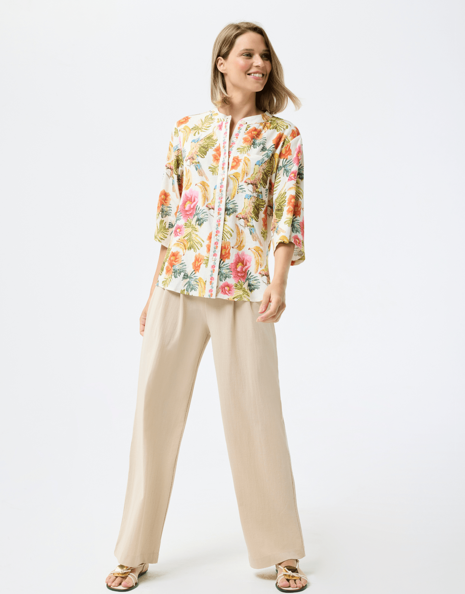 Chemise colorée en lin