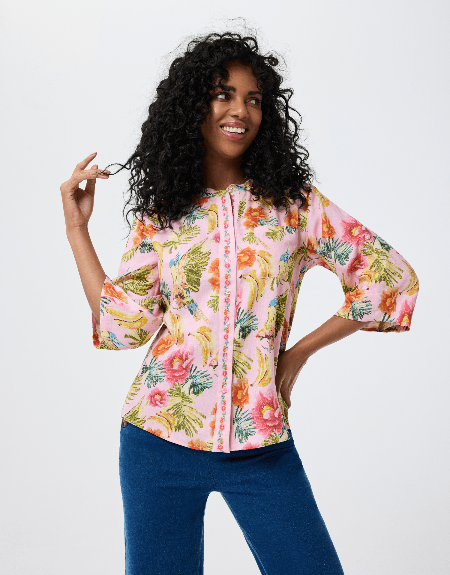 Chemise colorée en lin