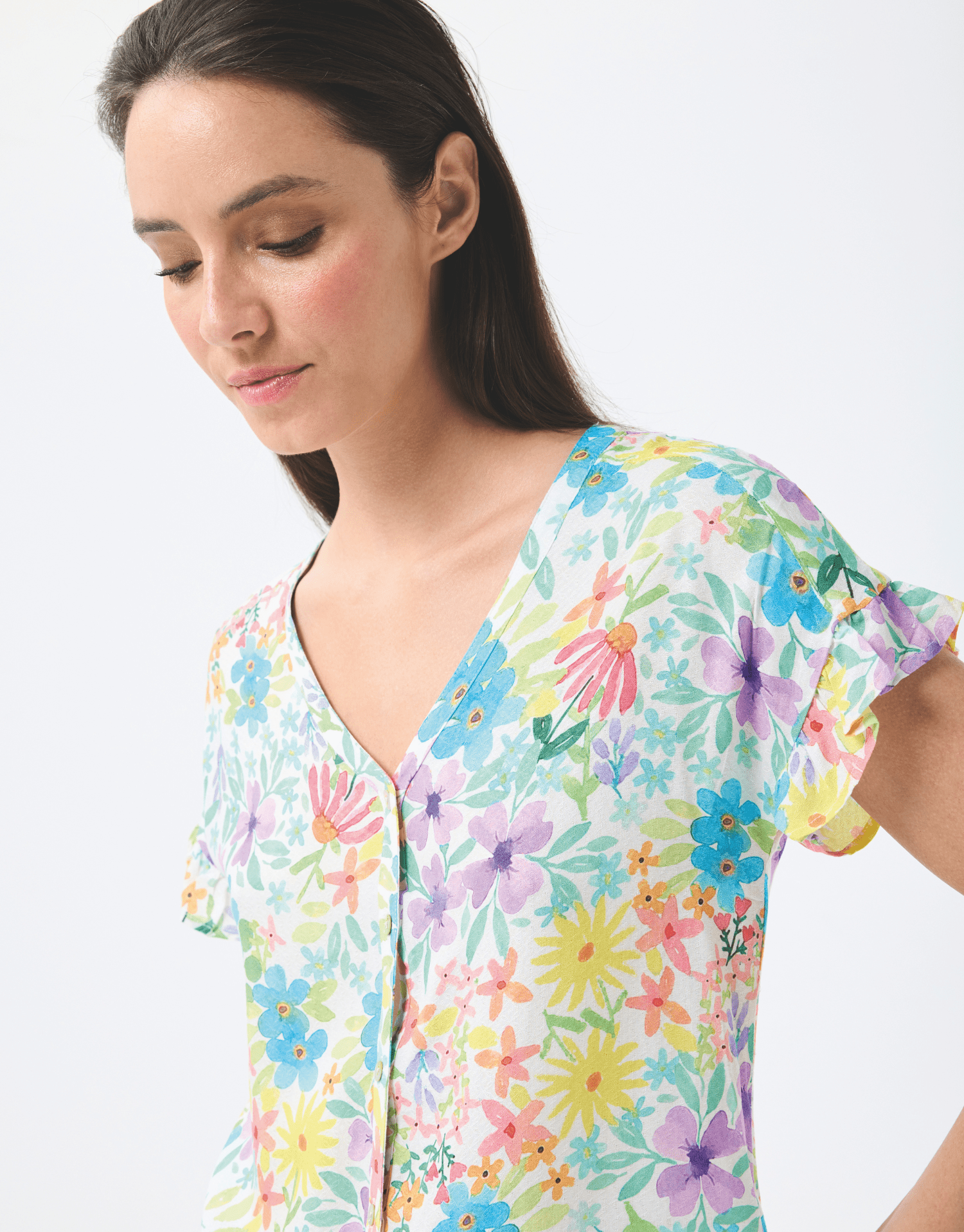 Chemise manches courtes imprimé floral