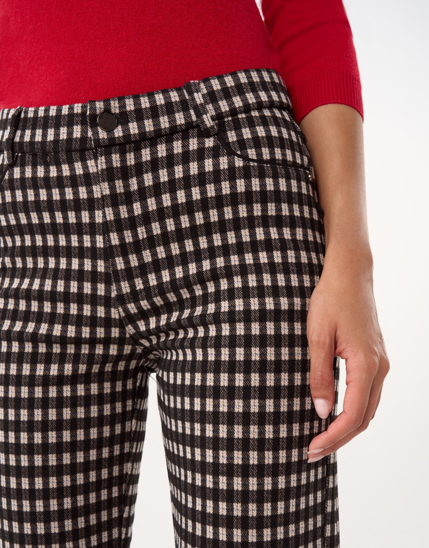 Straight plaid pants