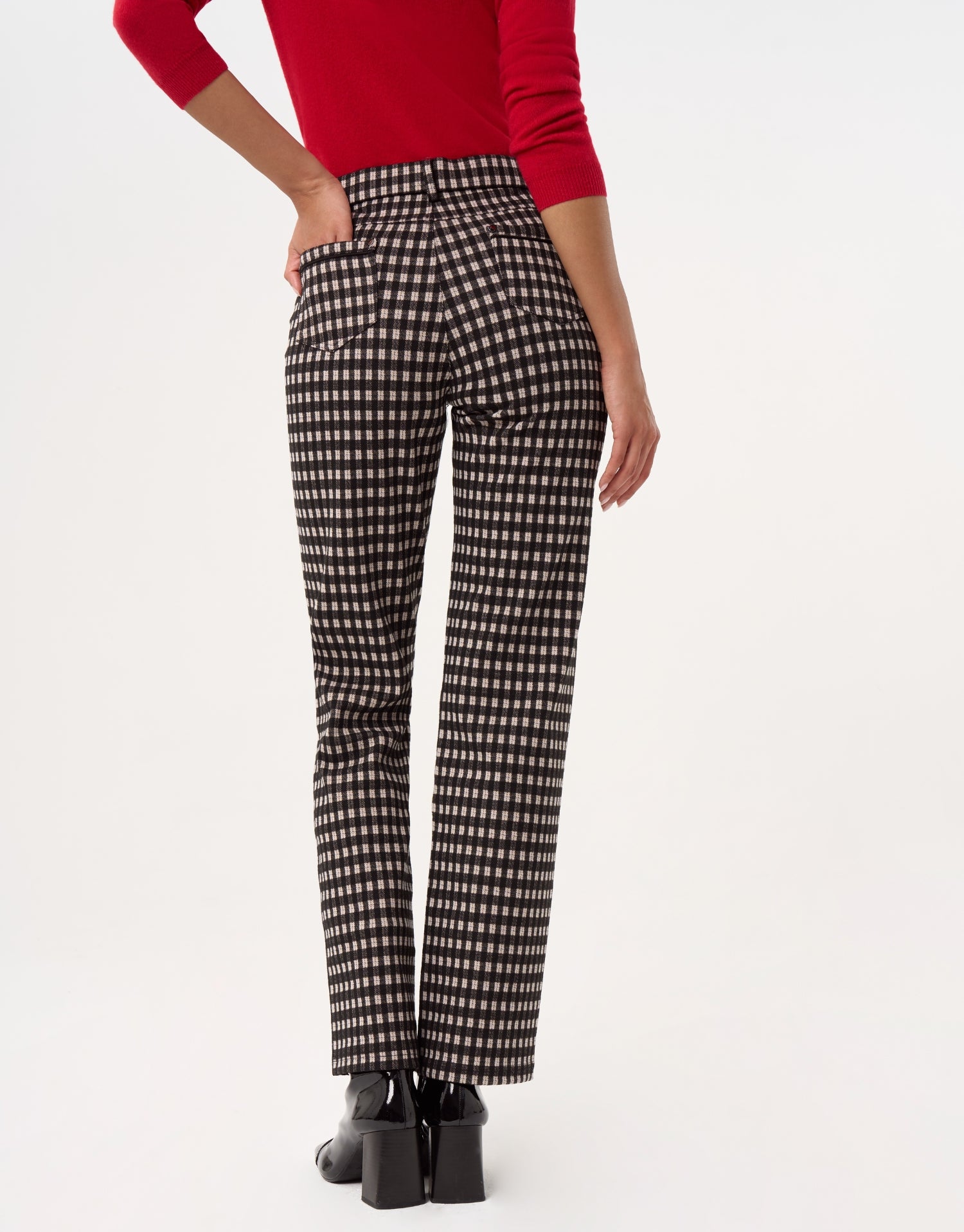 Straight plaid pants