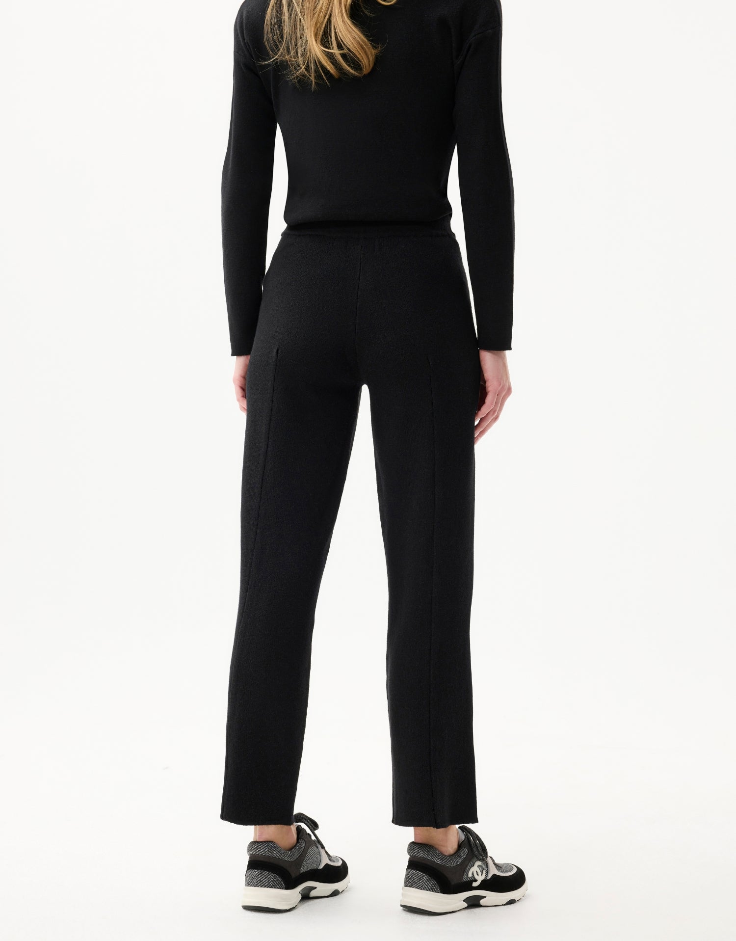 Pantalon maille droit noir