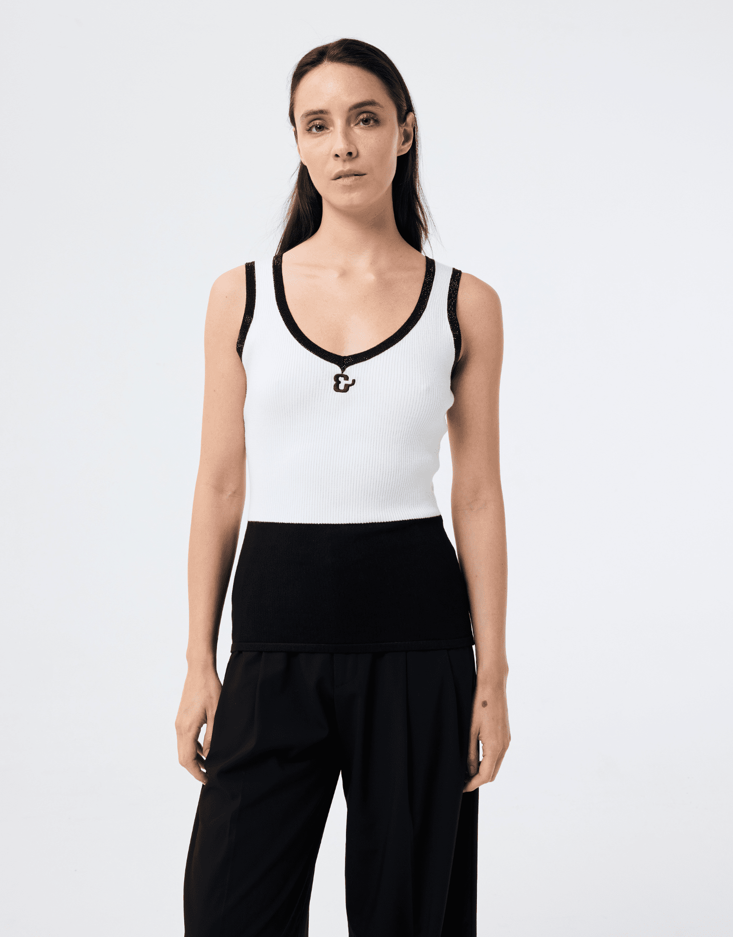 Débardeur côtelé blanc
