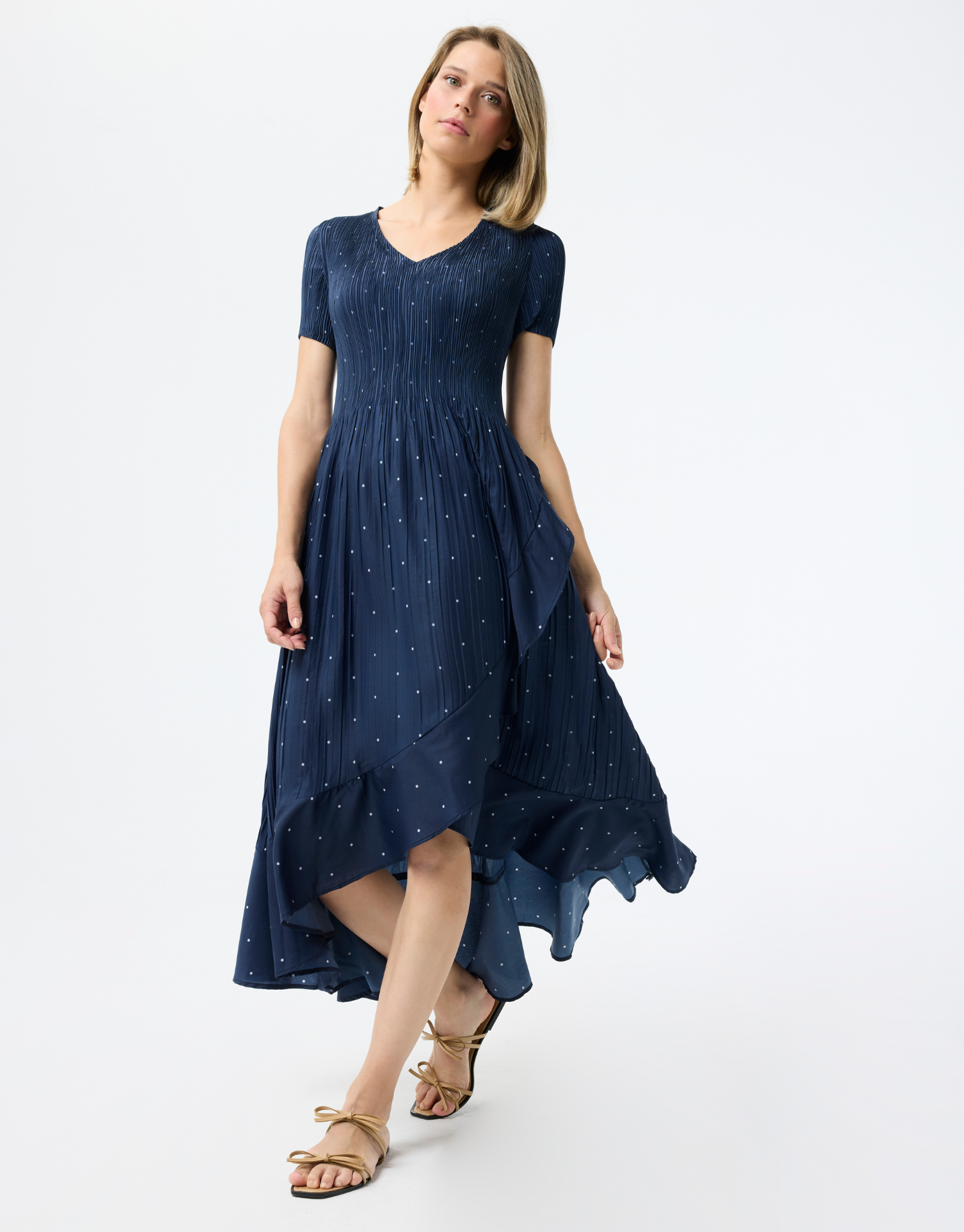 Robe Amandine longue et plissée