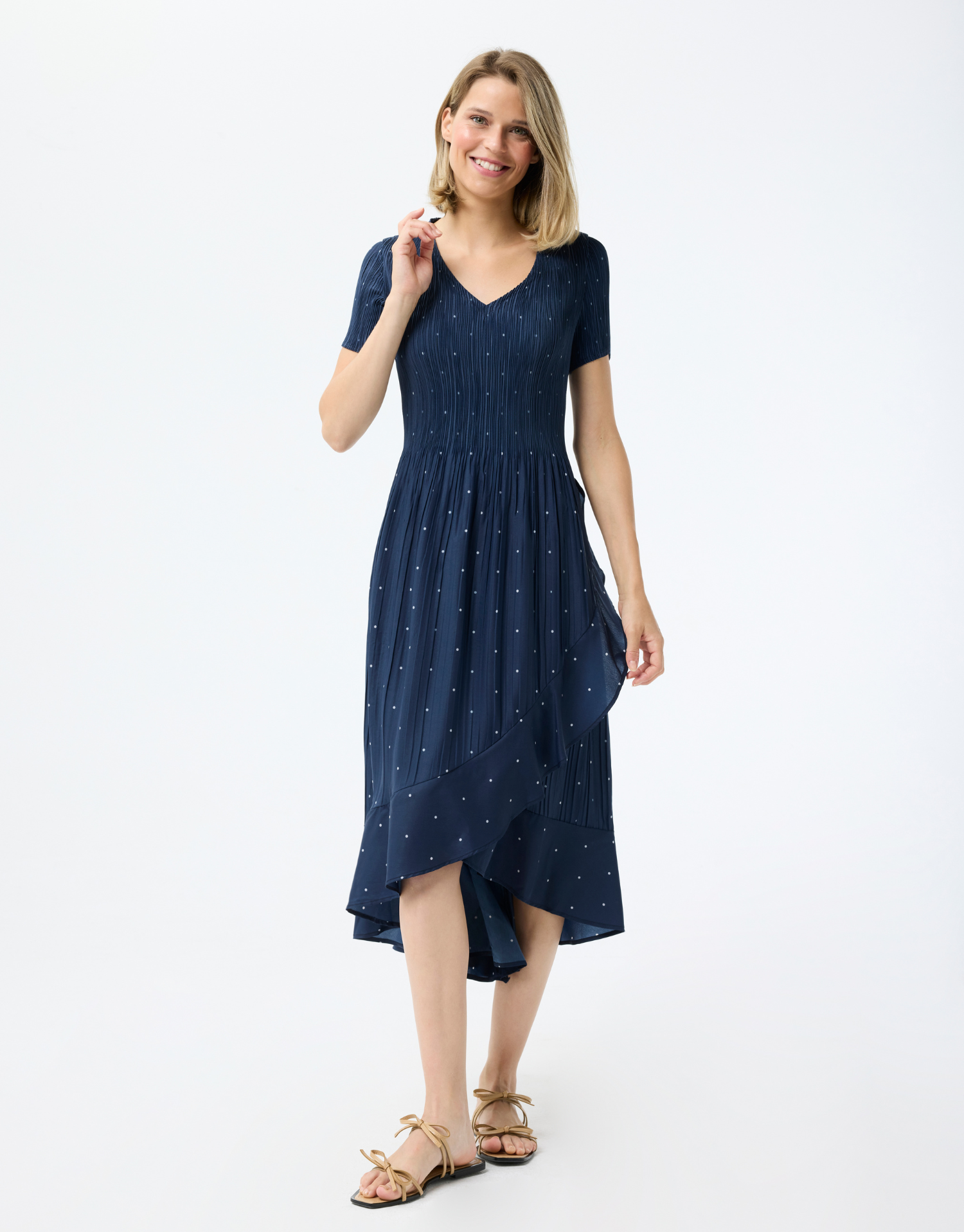 Robe Amandine longue et plissée