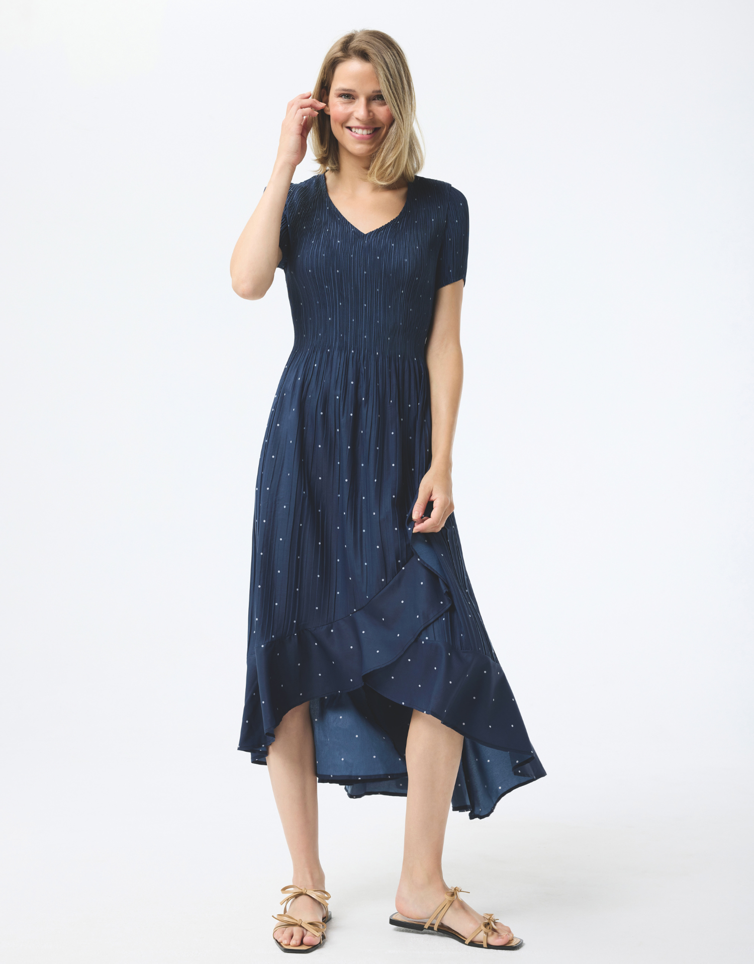 Robe Amandine longue et plissée