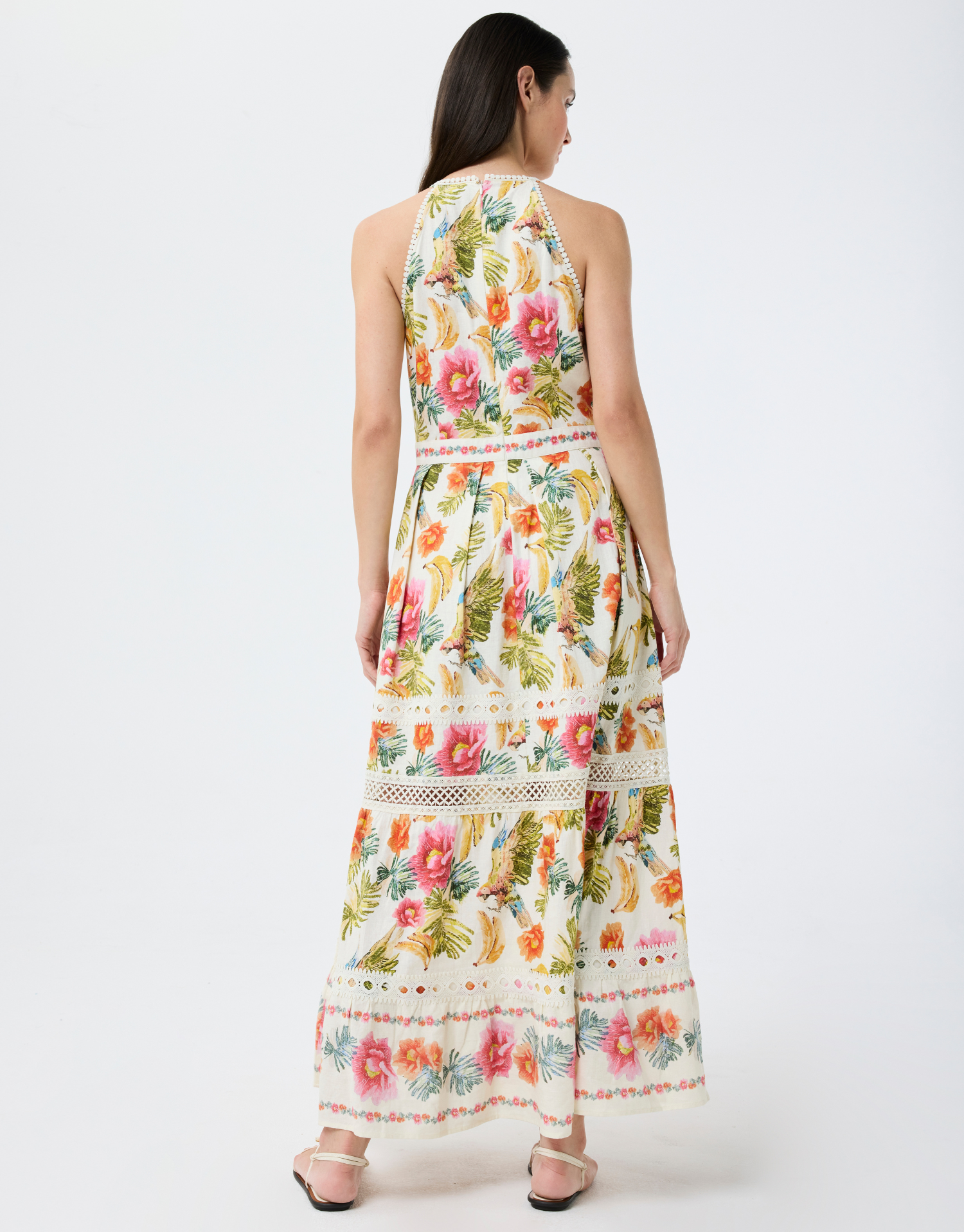 Robe Katelina longue brodée à volants