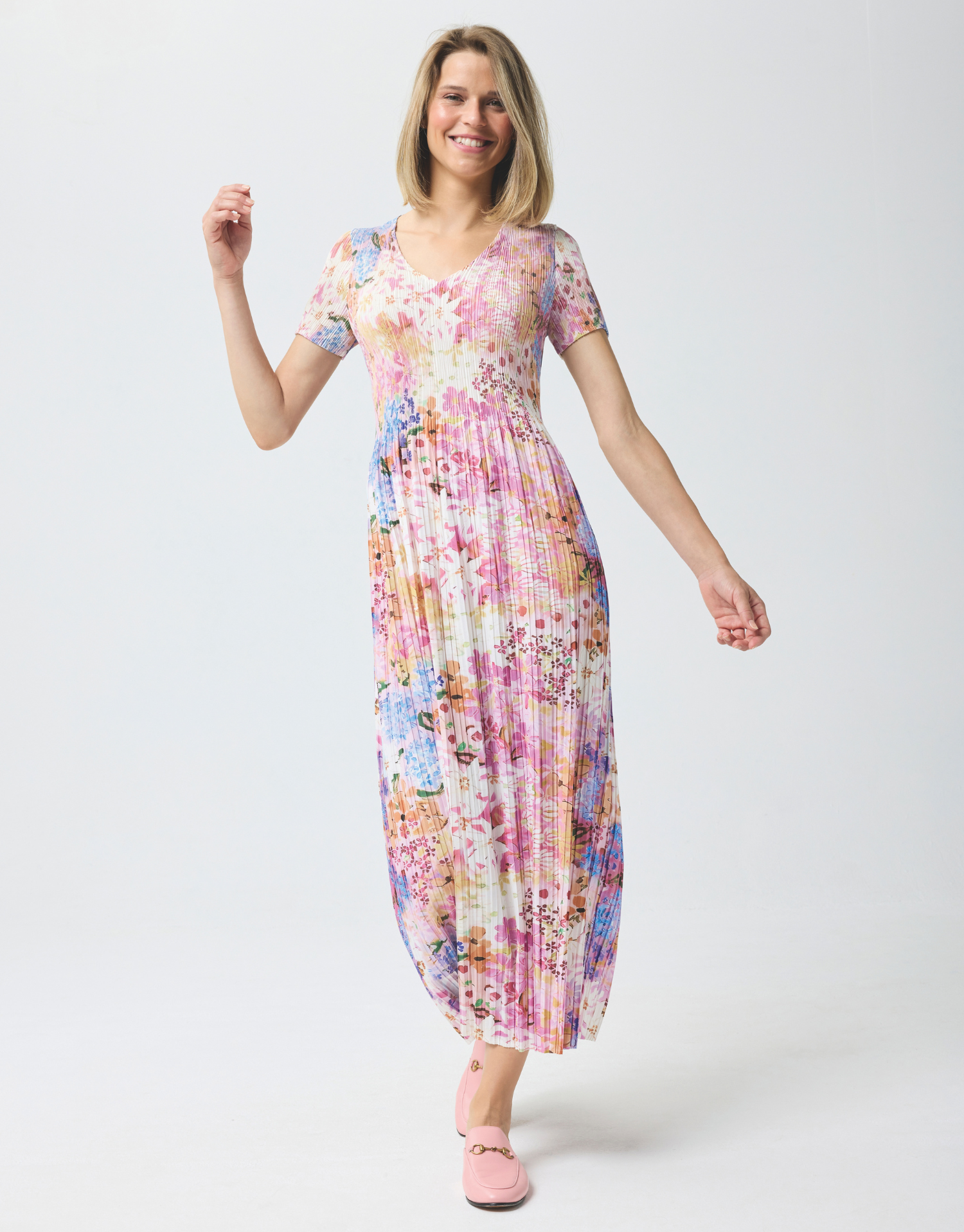Robe Marie longue plissée