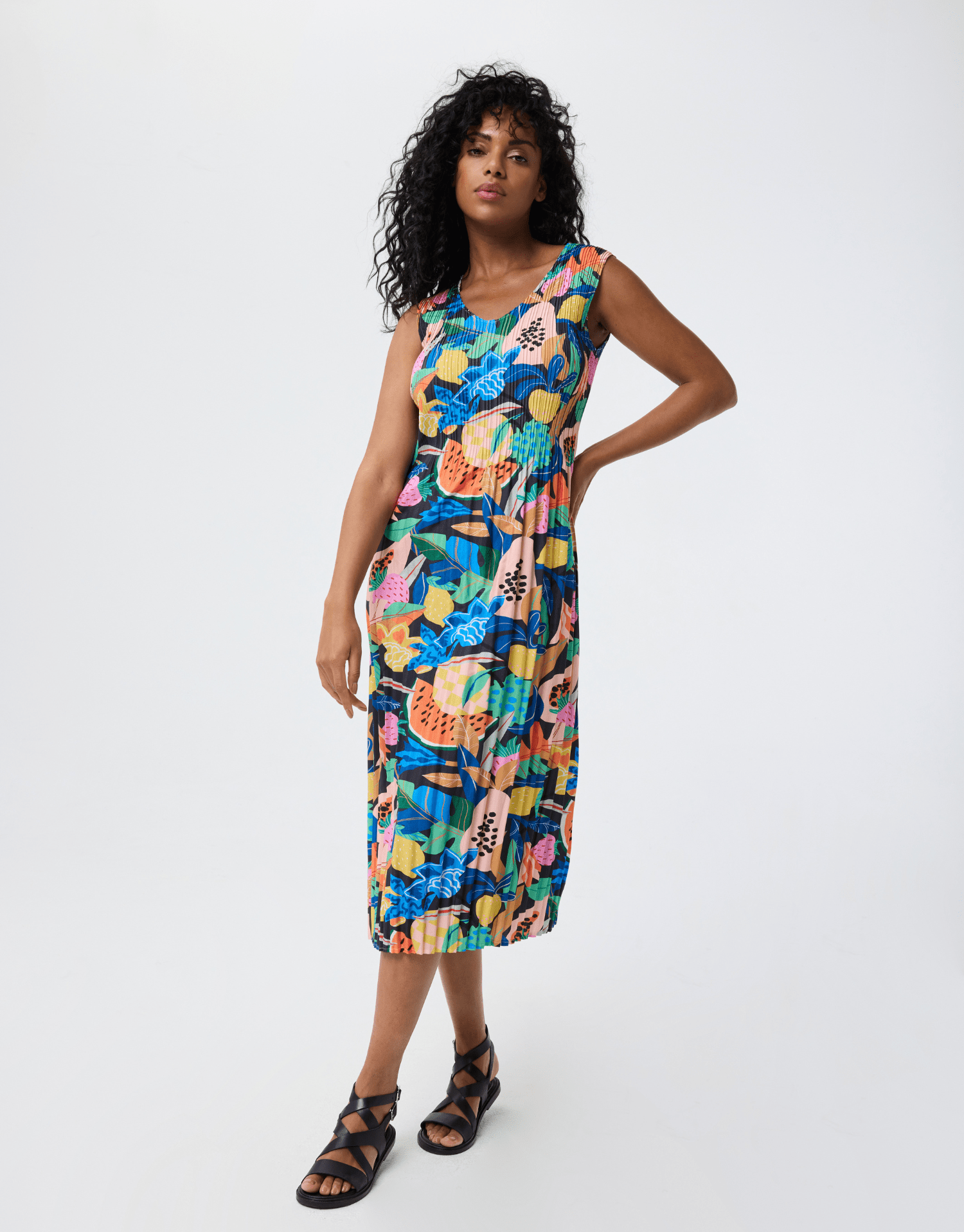 Robe midi plissée