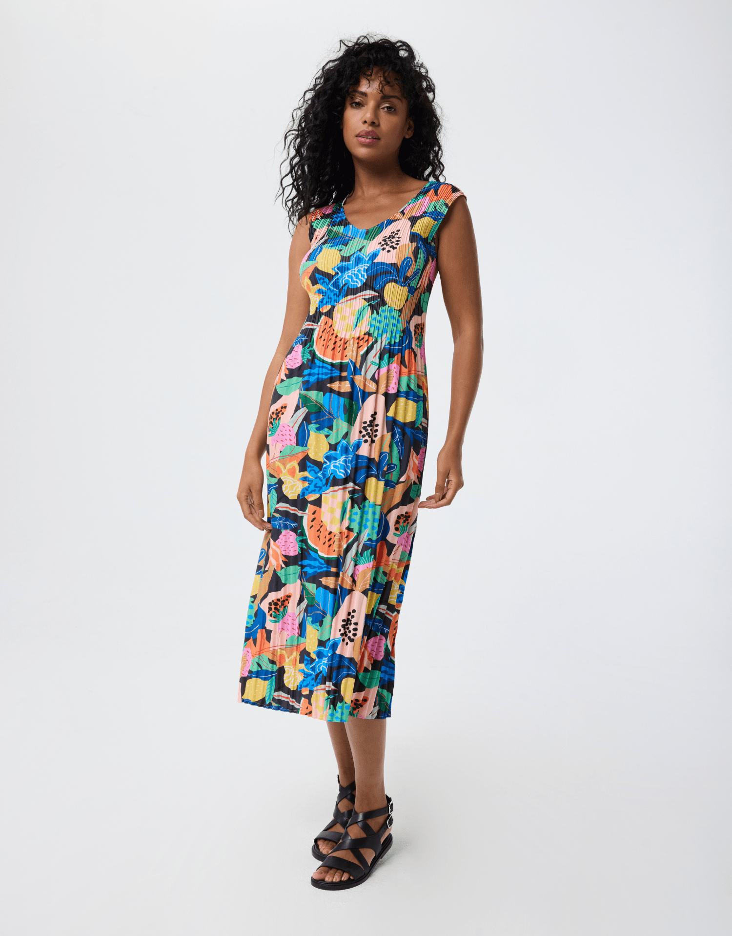 Robe midi plissée