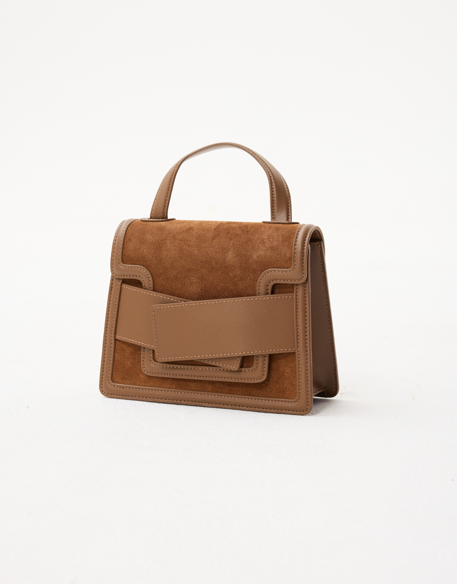 sac leo mini en cuir suede marron chocolat - elegant et tendance