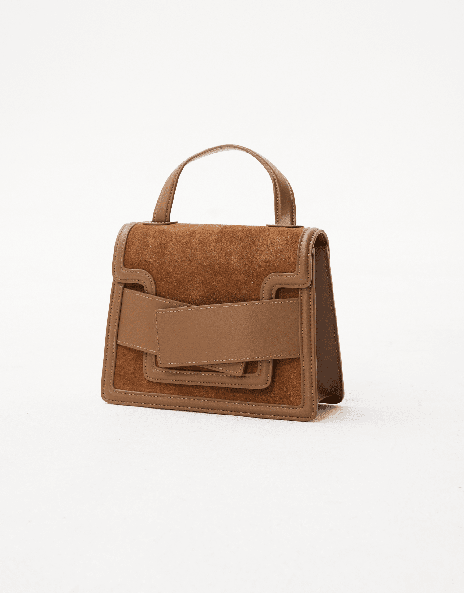 sac leo mini en cuir suede marron chocolat - elegant et tendance