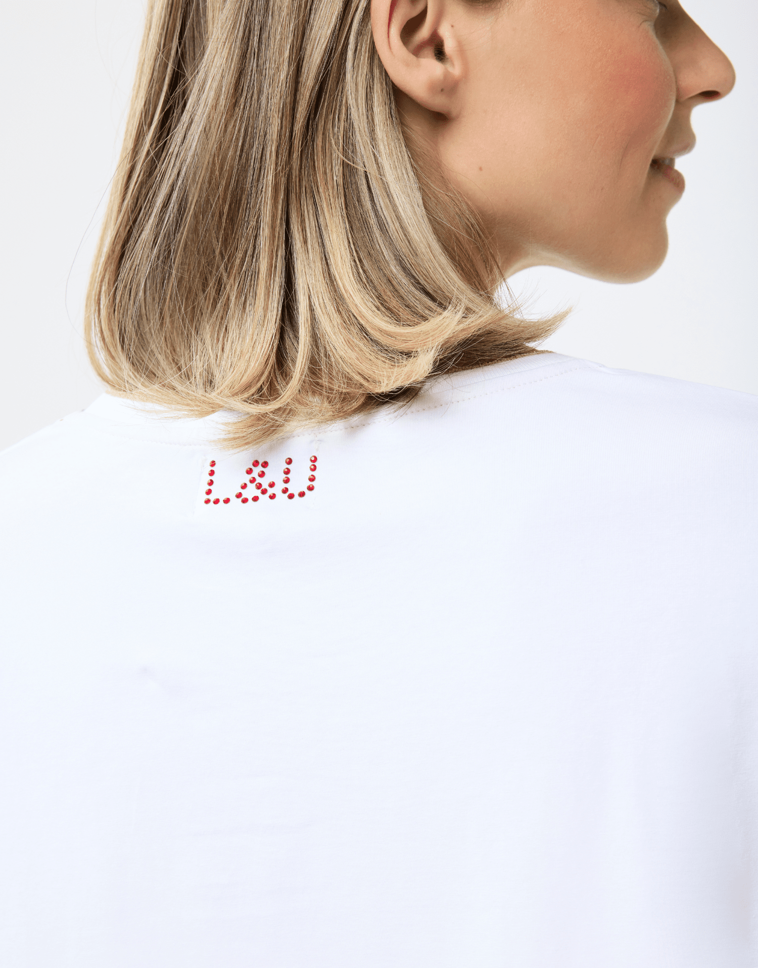 T-shirt motif bleu en coton