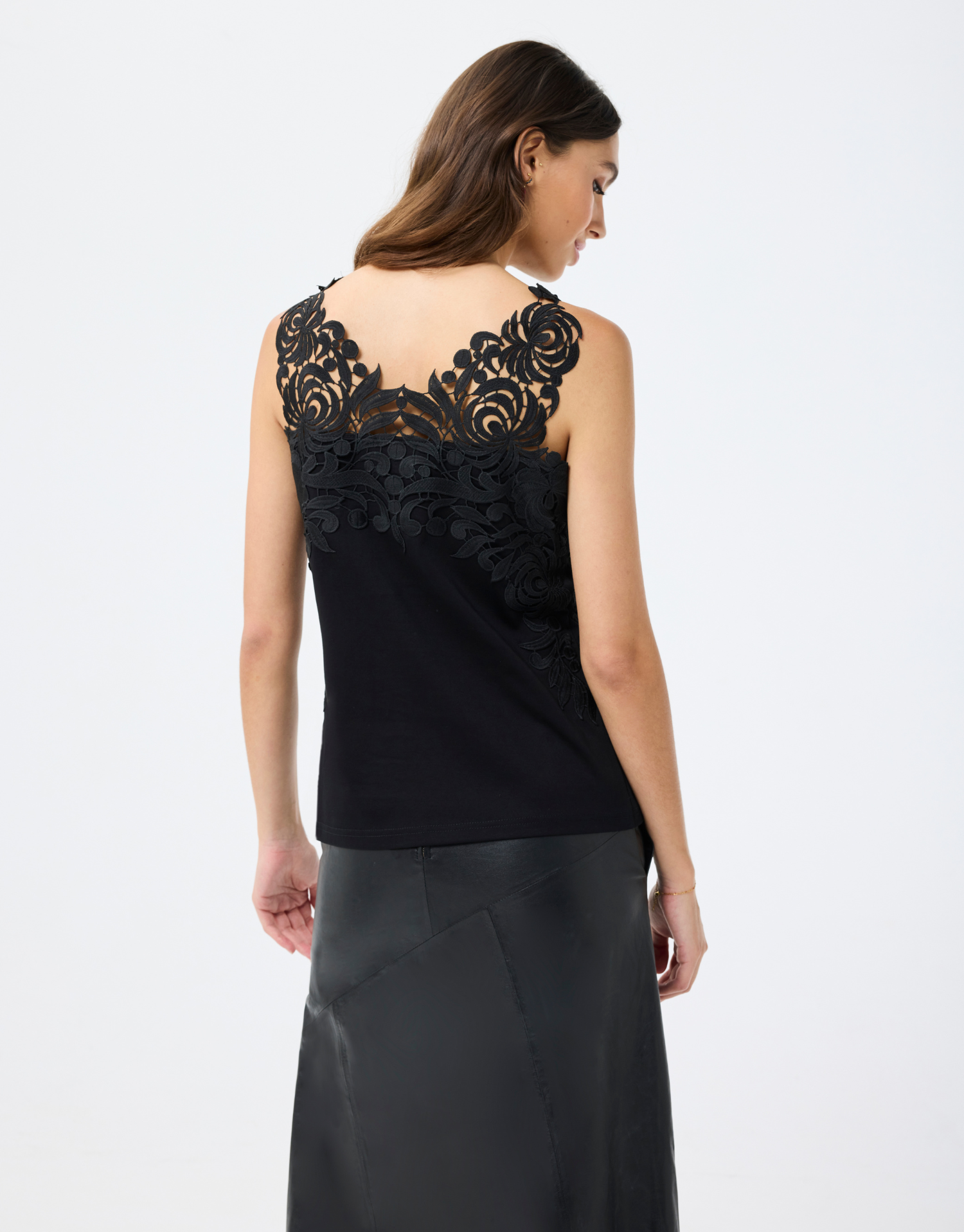 T-shirt Aloa débardeur dentelle en coton