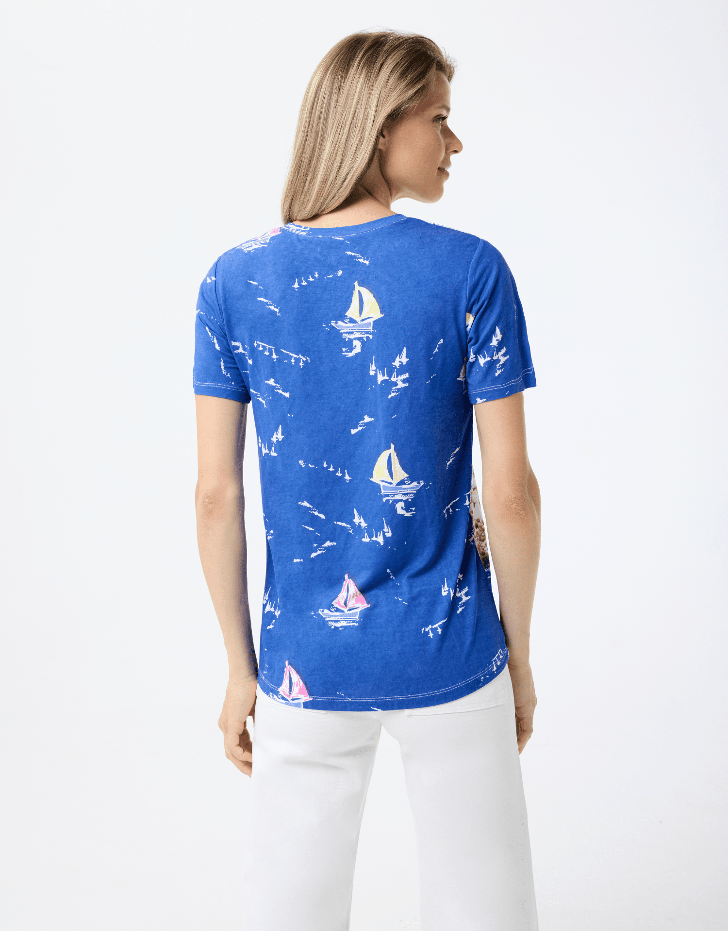 T-shirt bleu en coton