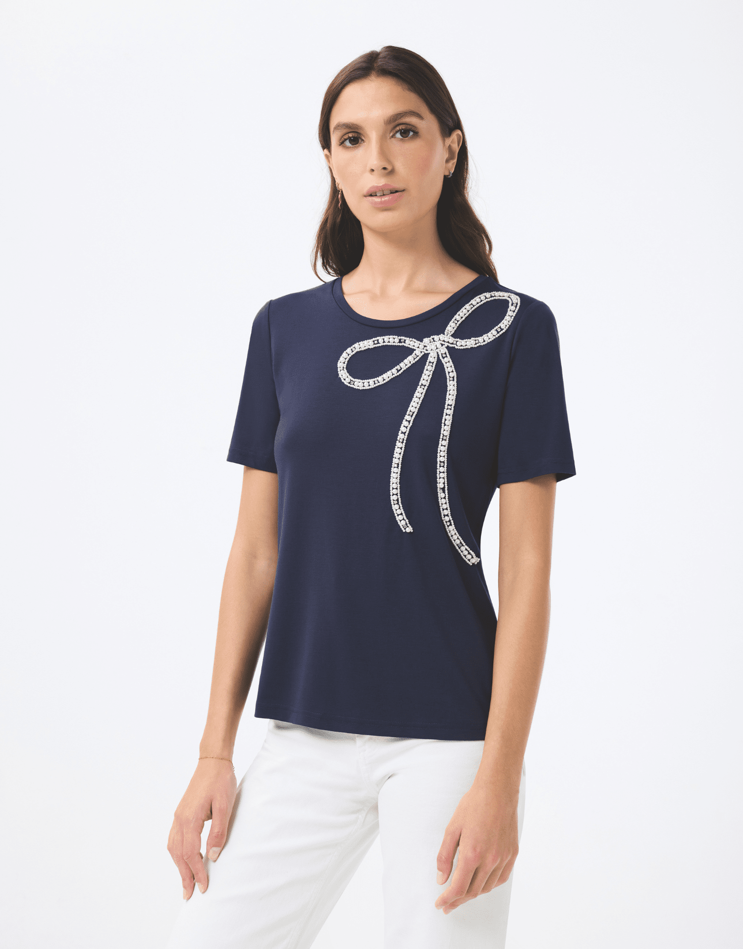 T-shirt détails perlés