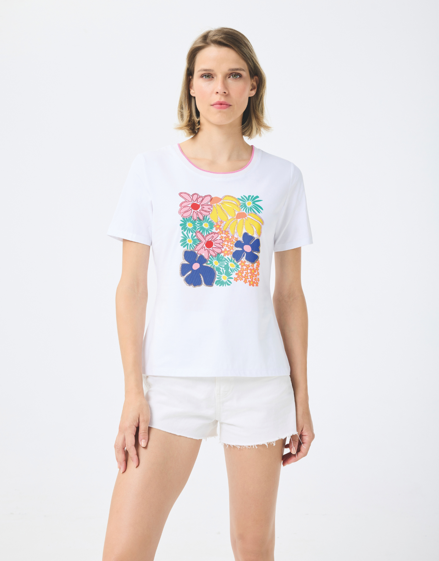 T-shirt Caroline en coton blanc