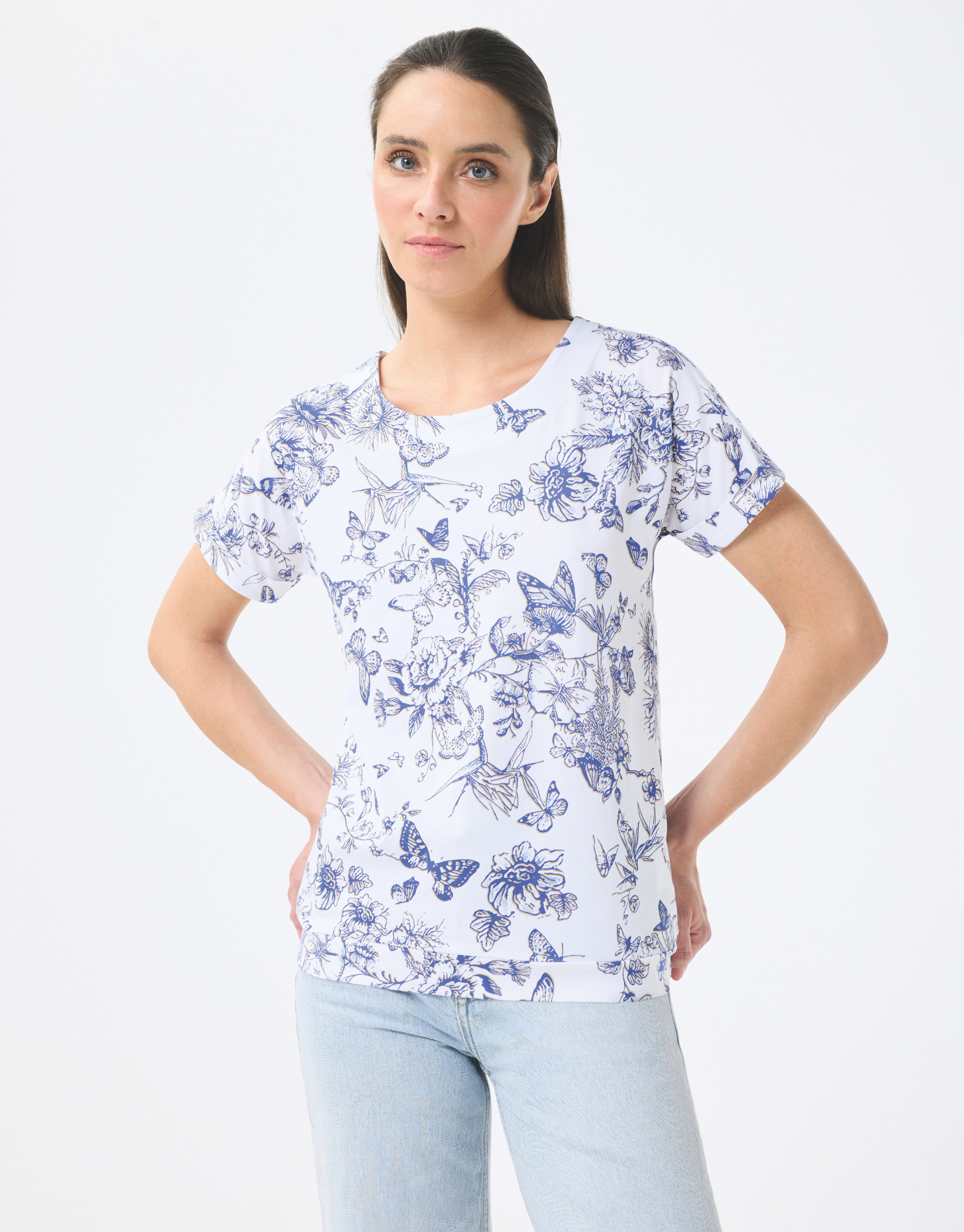 T-shirt Isa en toile de Jouy