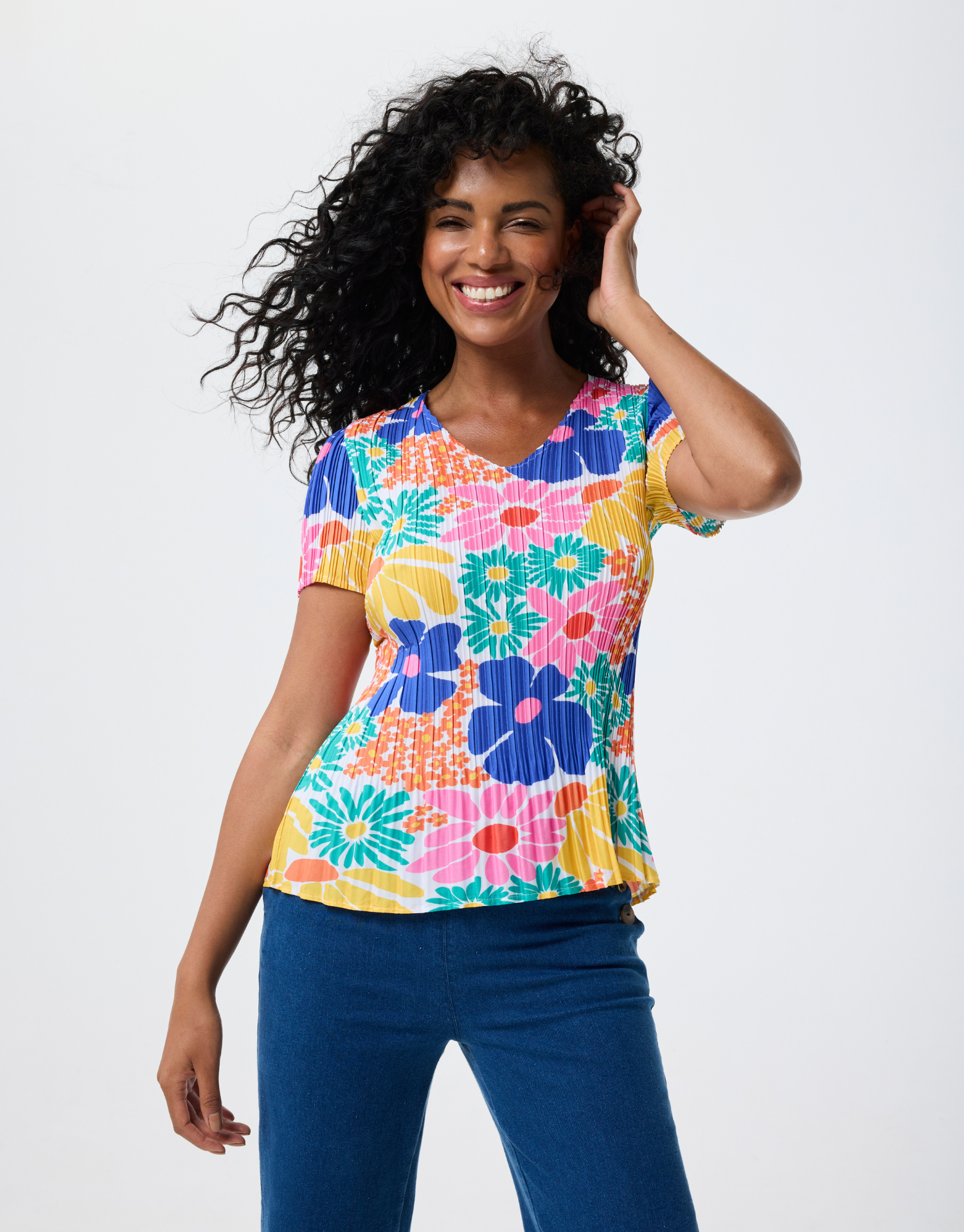 T-shirt Rose plissé