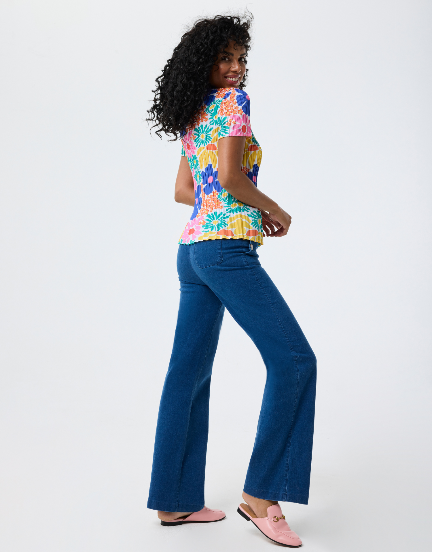 T-shirt Rose plissé