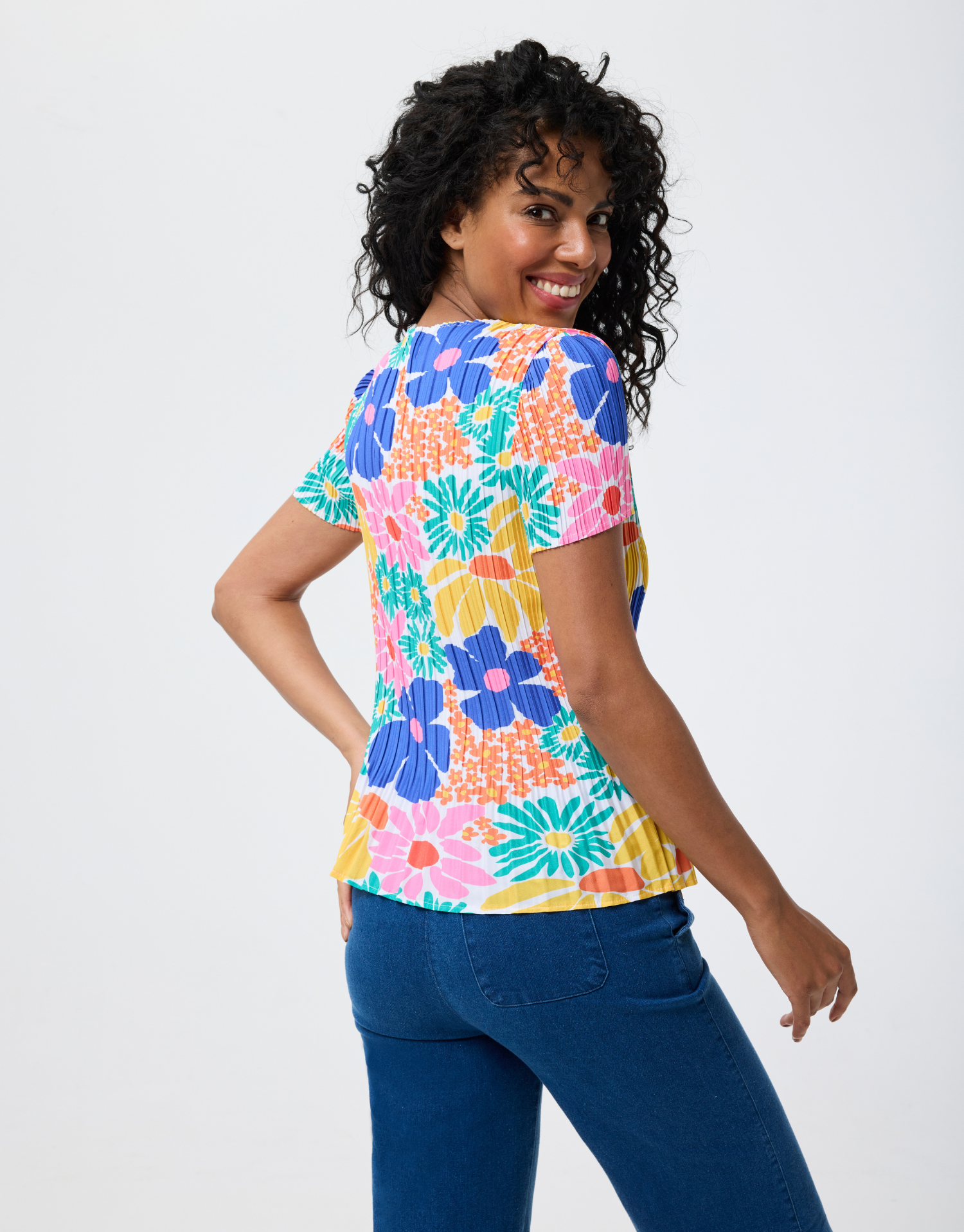 T-shirt Rose plissé