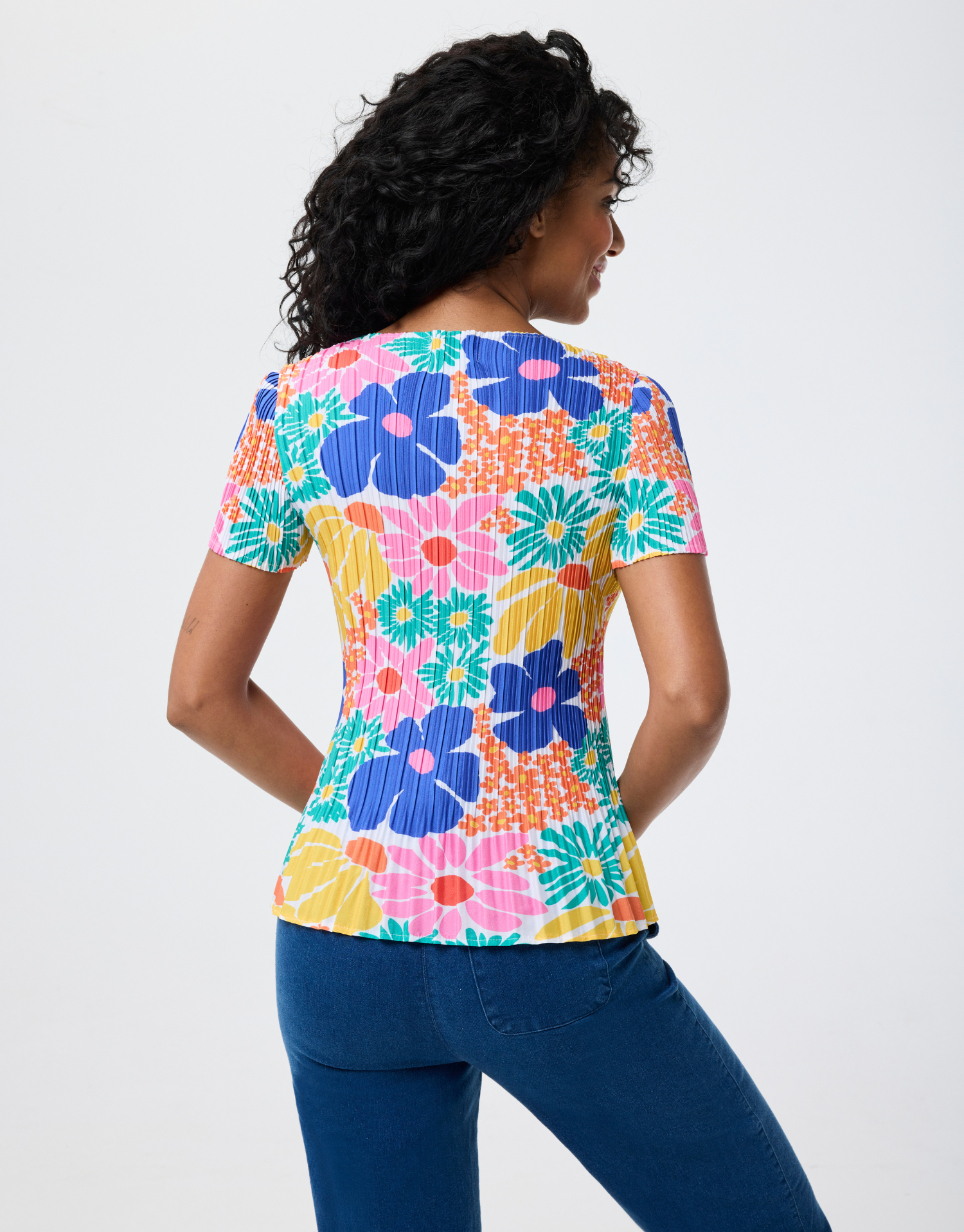 T-shirt Rose plissé