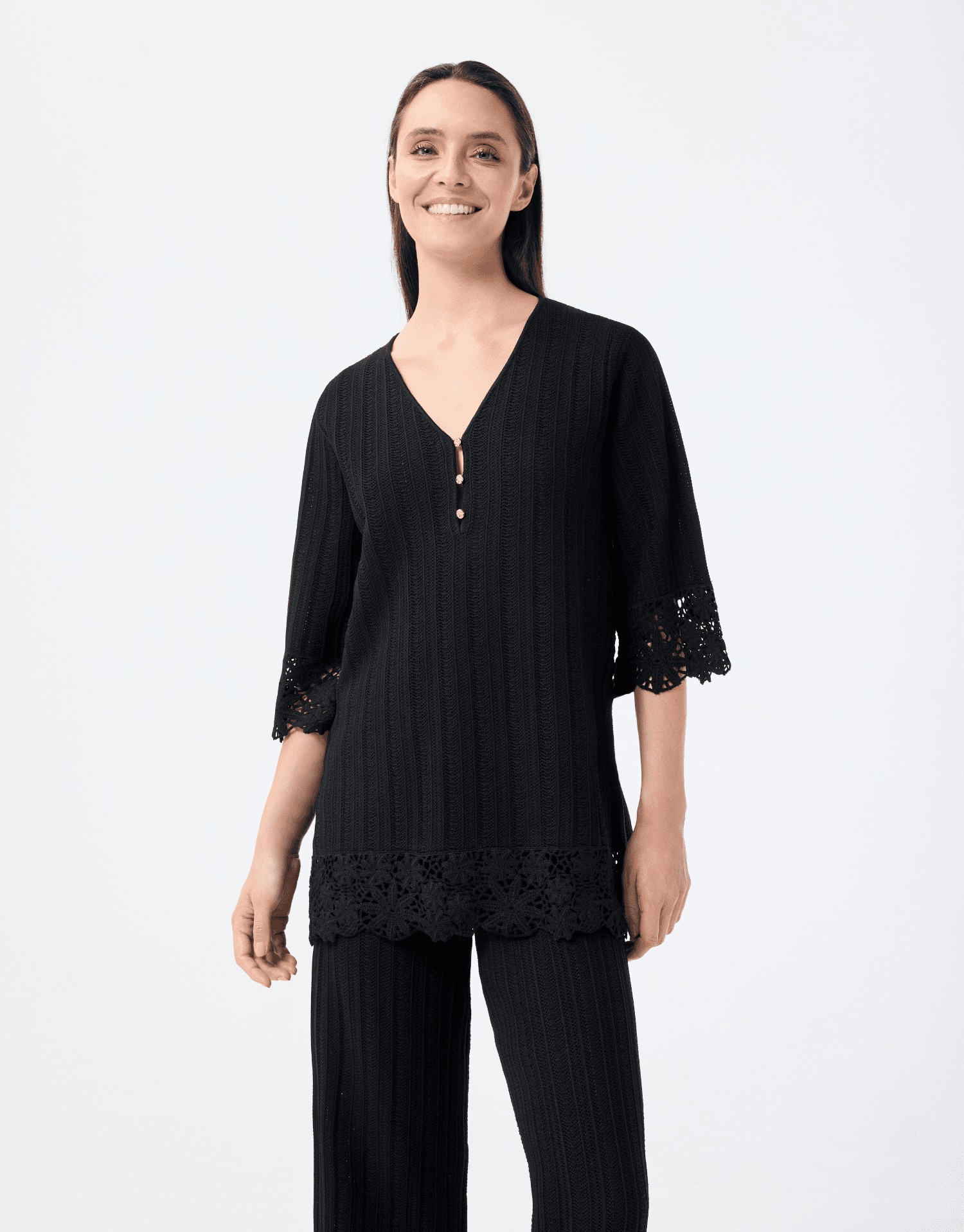 Pull avec broderies bohèmes