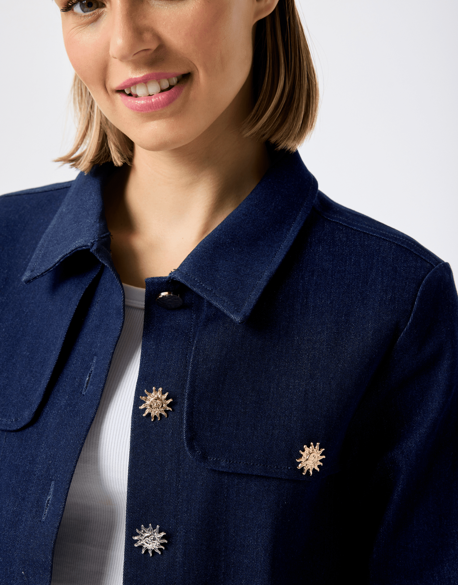 Veste en coton col chemise