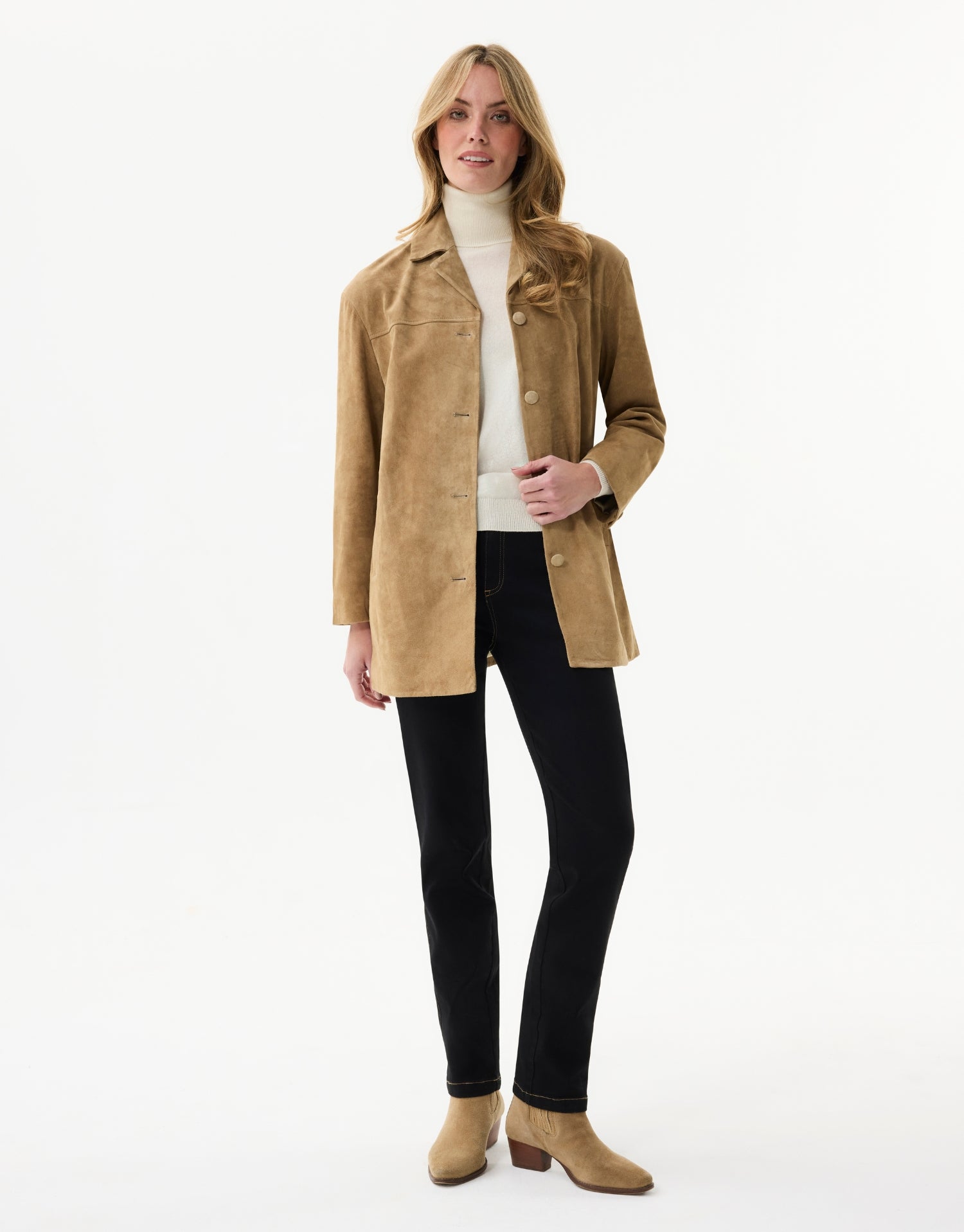 Veste en peau de cochon beige