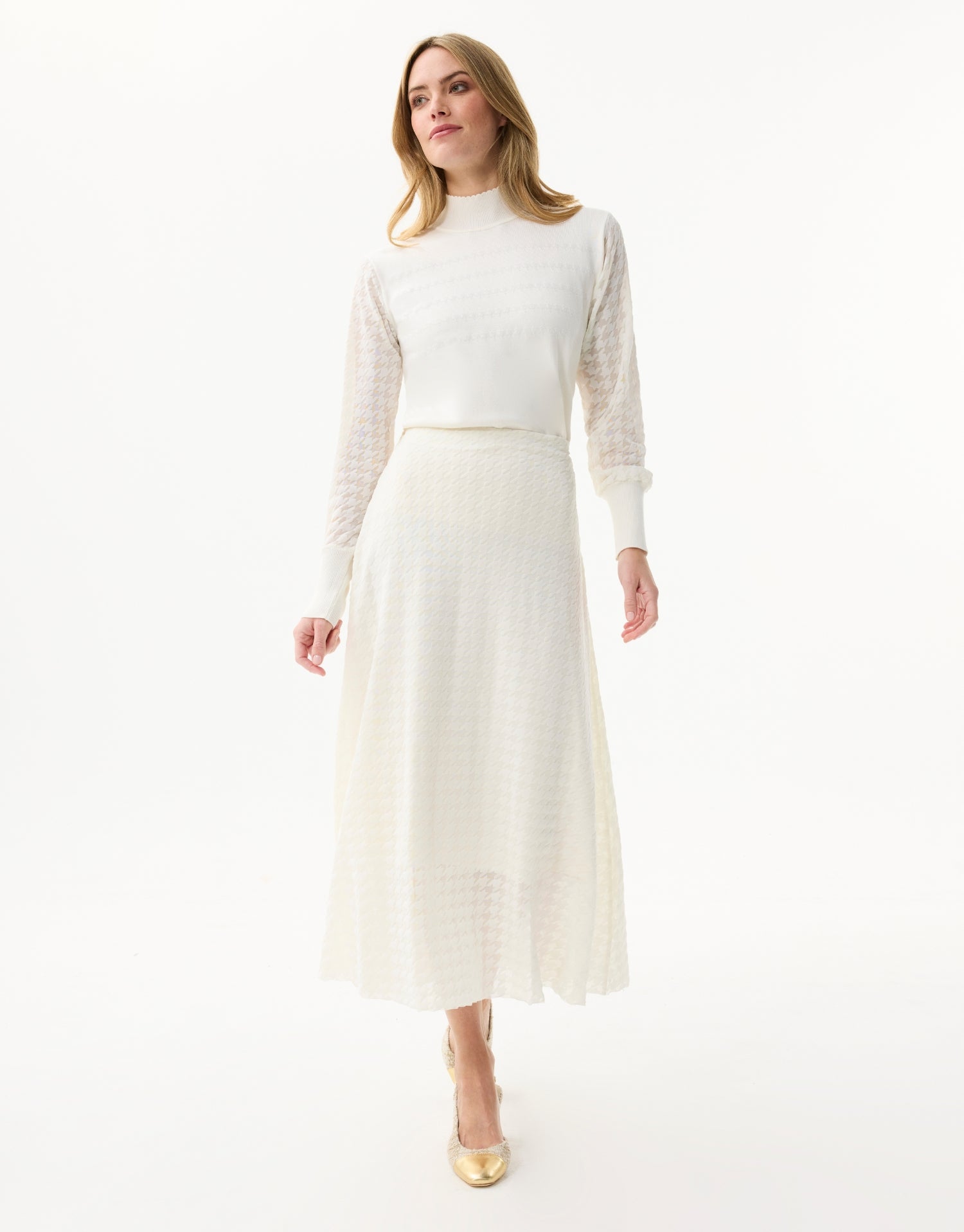 Rok in écru jacquard