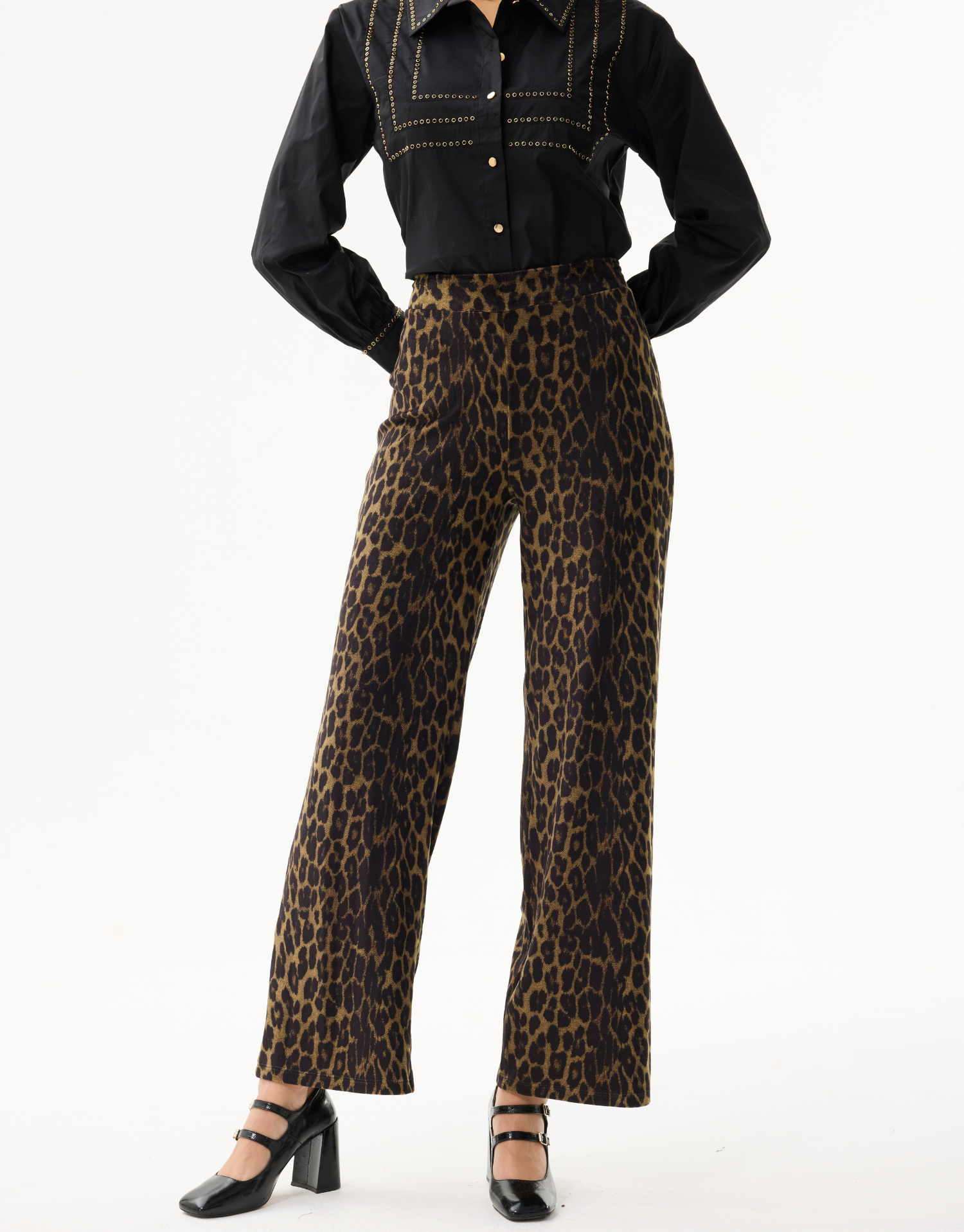 Pantalon femme imprimé léopard