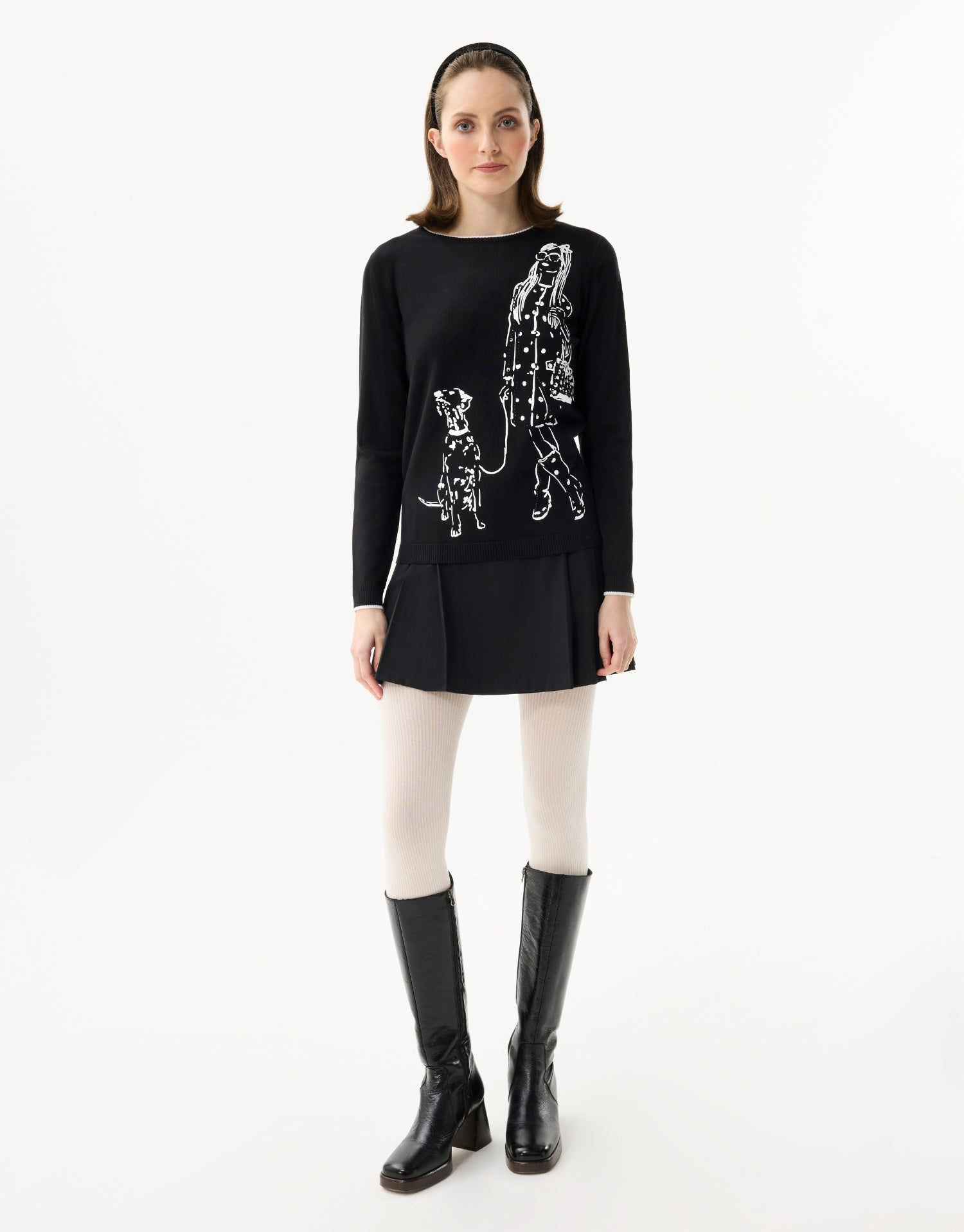 Pull noir design chien