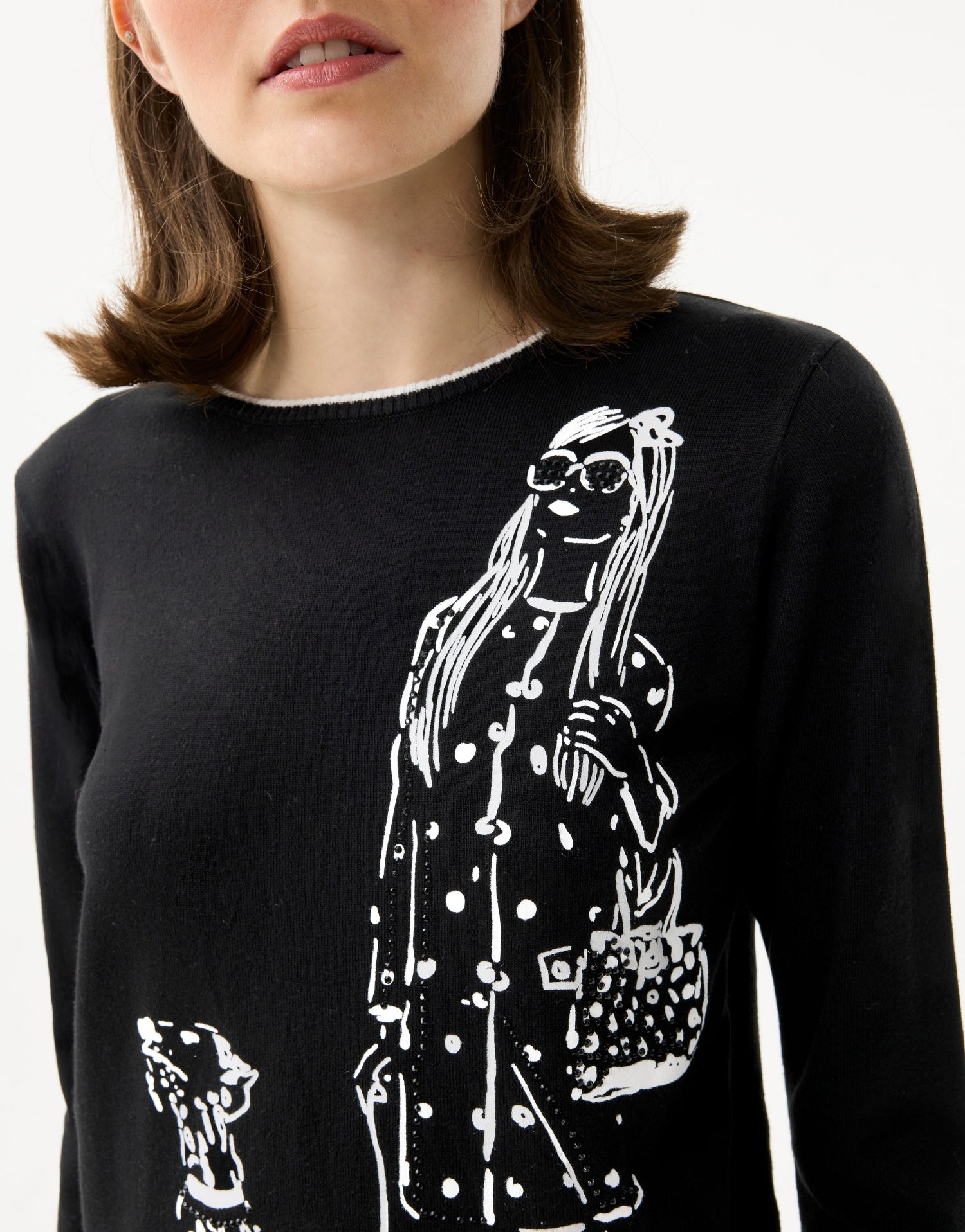 Pull noir design chien