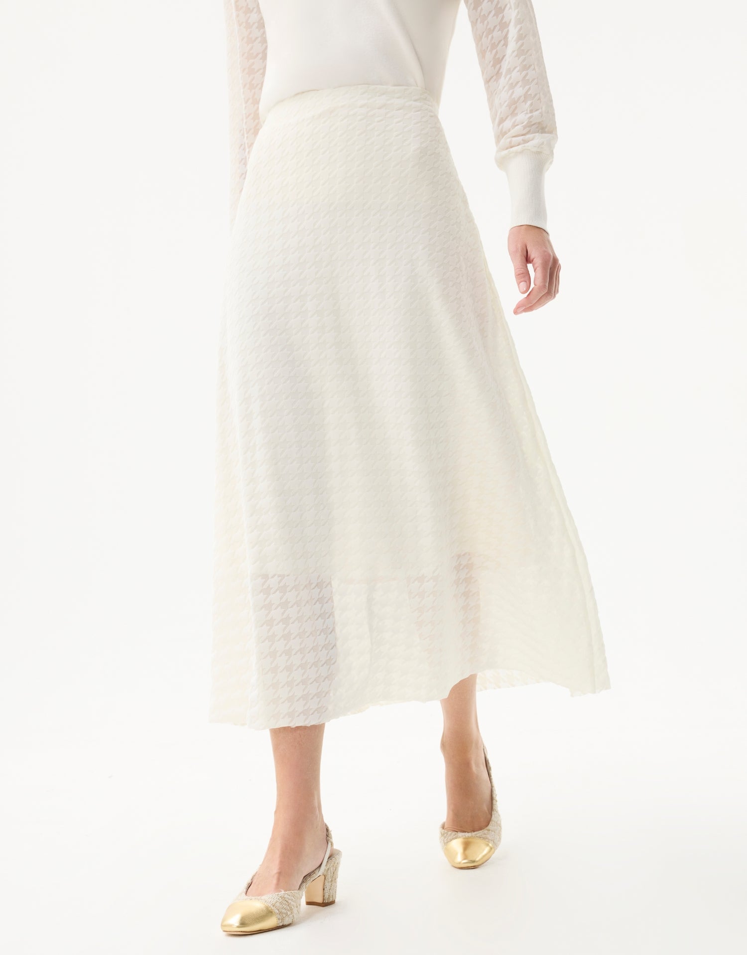 Rok in écru jacquard