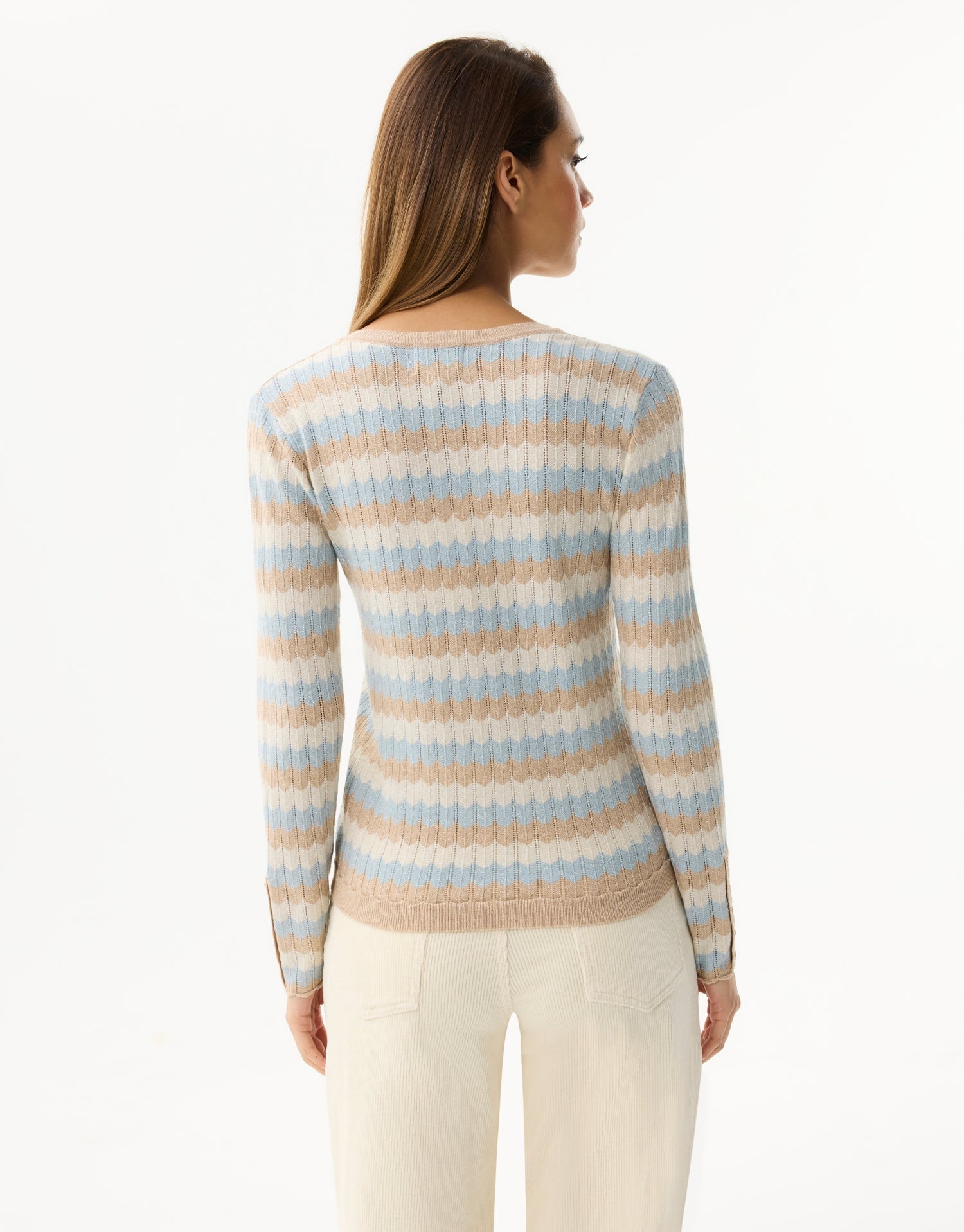 V-neck striped sweater