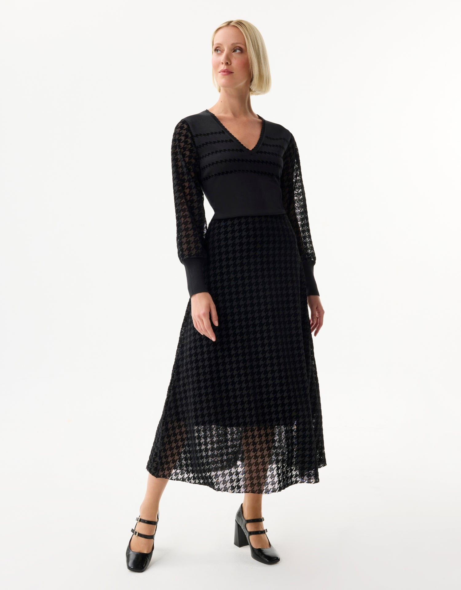 Pull en jacquard noir
