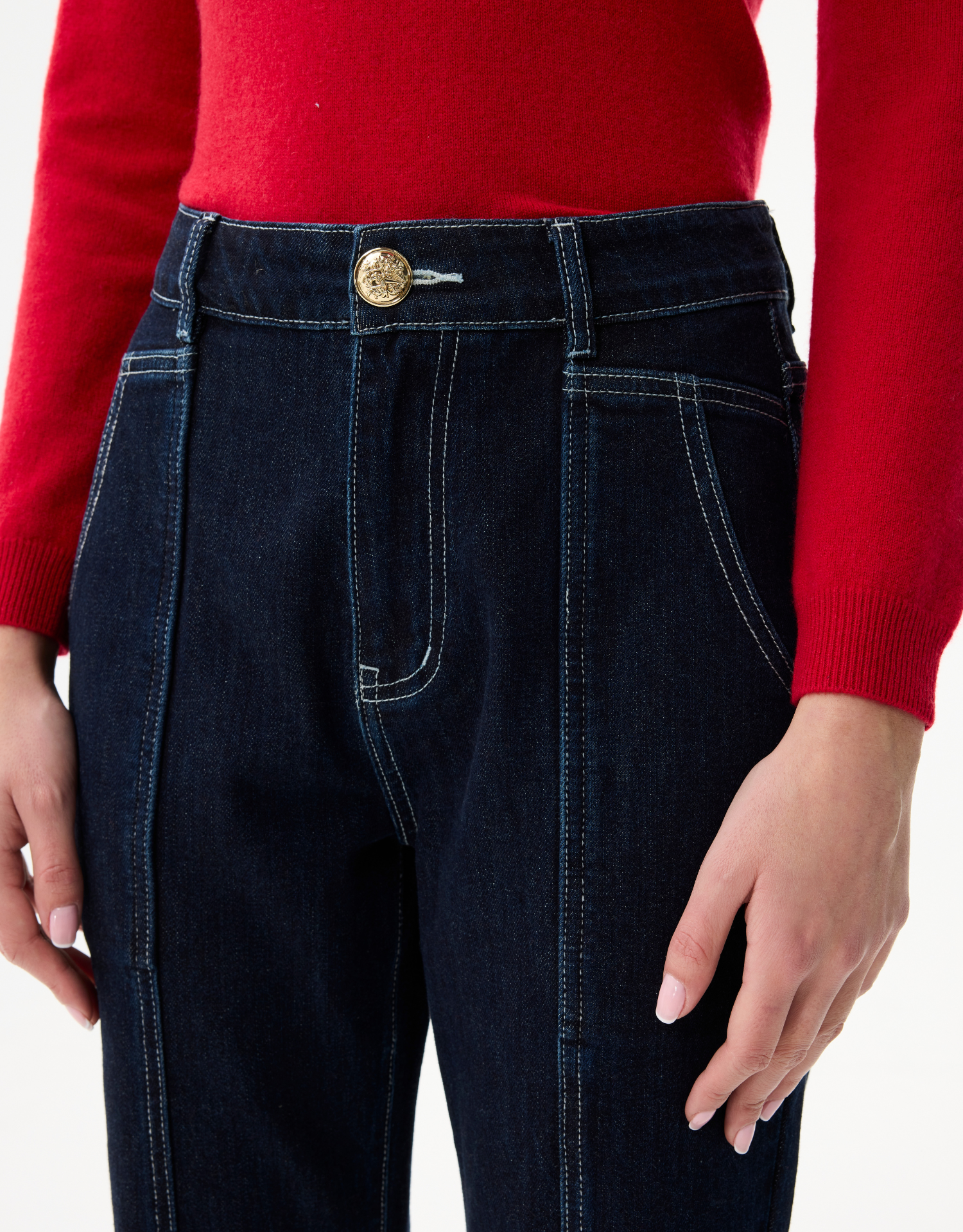 Pantalon femme en coton denim