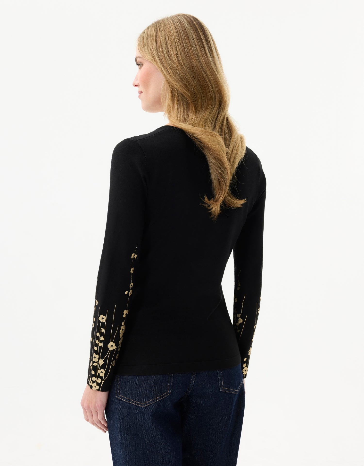 Floral V-neck sweater