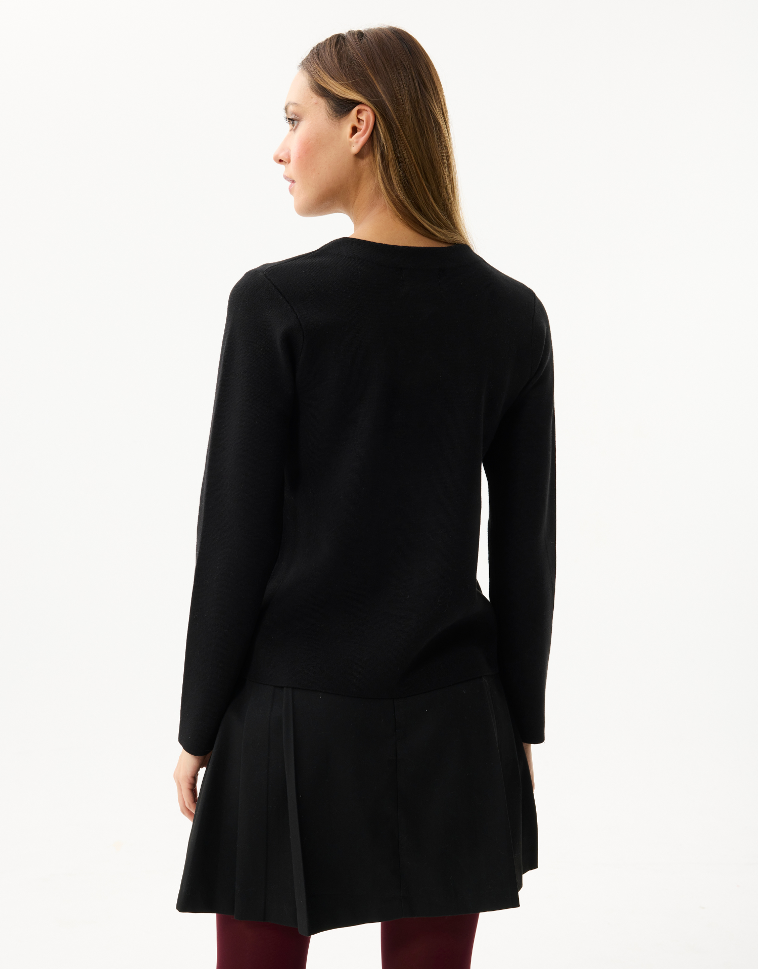 Damesvest met knopen en festonranddetails